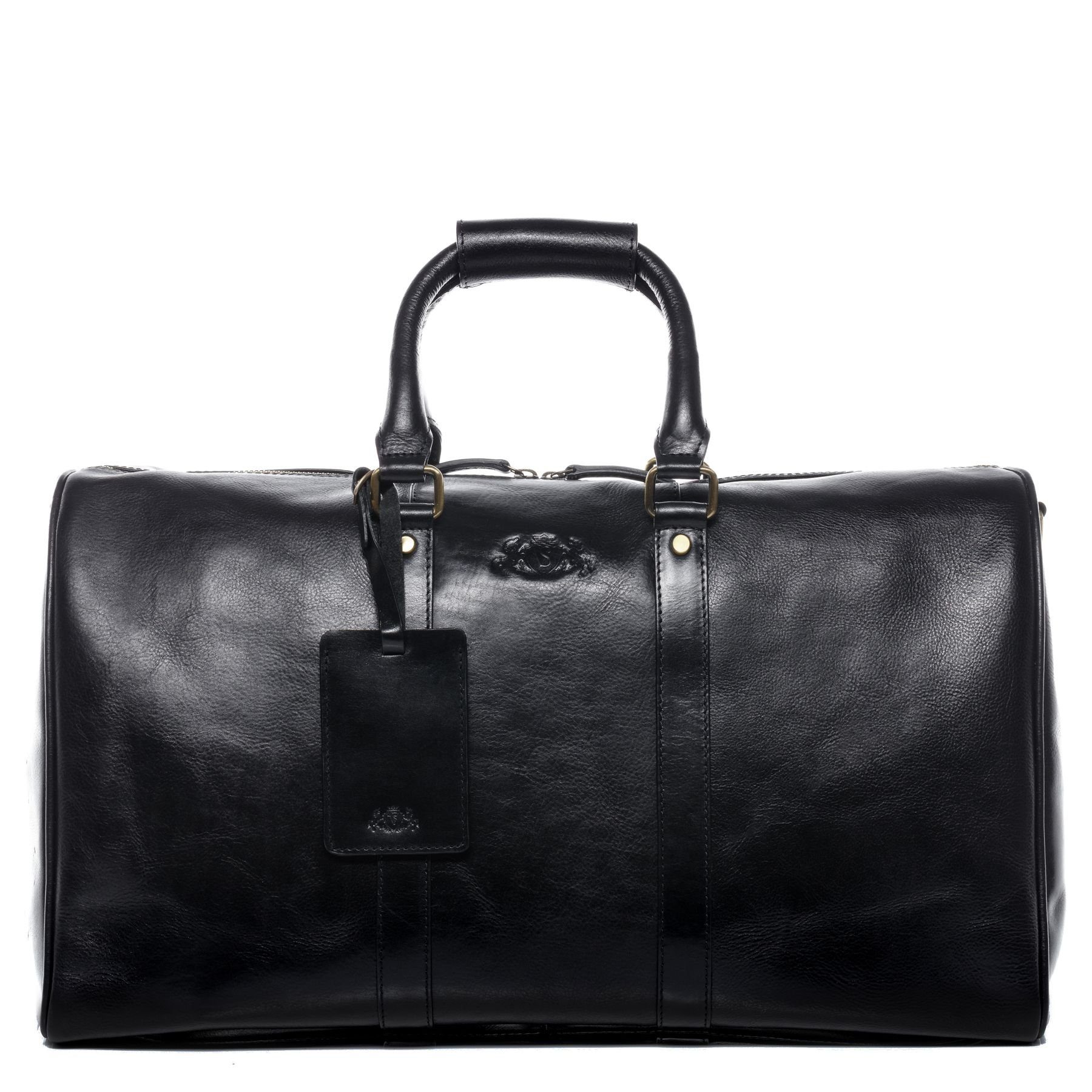 SID & VAIN Reisetasche »FRANKLIN«, Weekender echt Leder Reisetasche groß XL  - Reisegepäck auch als Handgepäck aus stabilem Leder - Sporttasche,  Freizeittasche mit Umhängegurt - Ledertasche Herren Damen schwarz