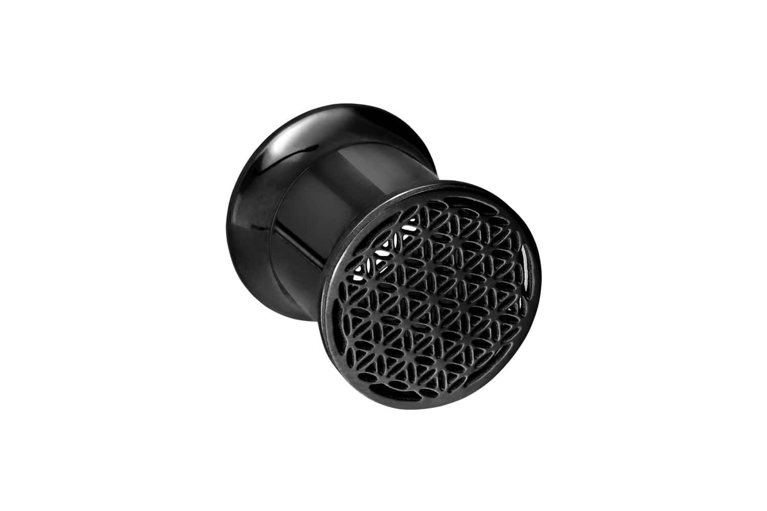PIERCINGLINE Plug Chirurgenstahl Double Flared Tunnel BLUME DES LEBENS (Tunnels, 1-tlg)