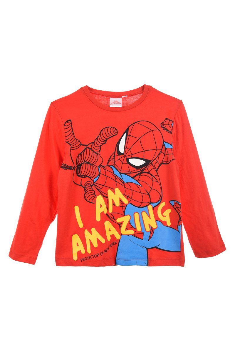 Spiderman Langarmshirt Marvel Jungen Shirt aus Baumwolle Gr. 98-128 cm