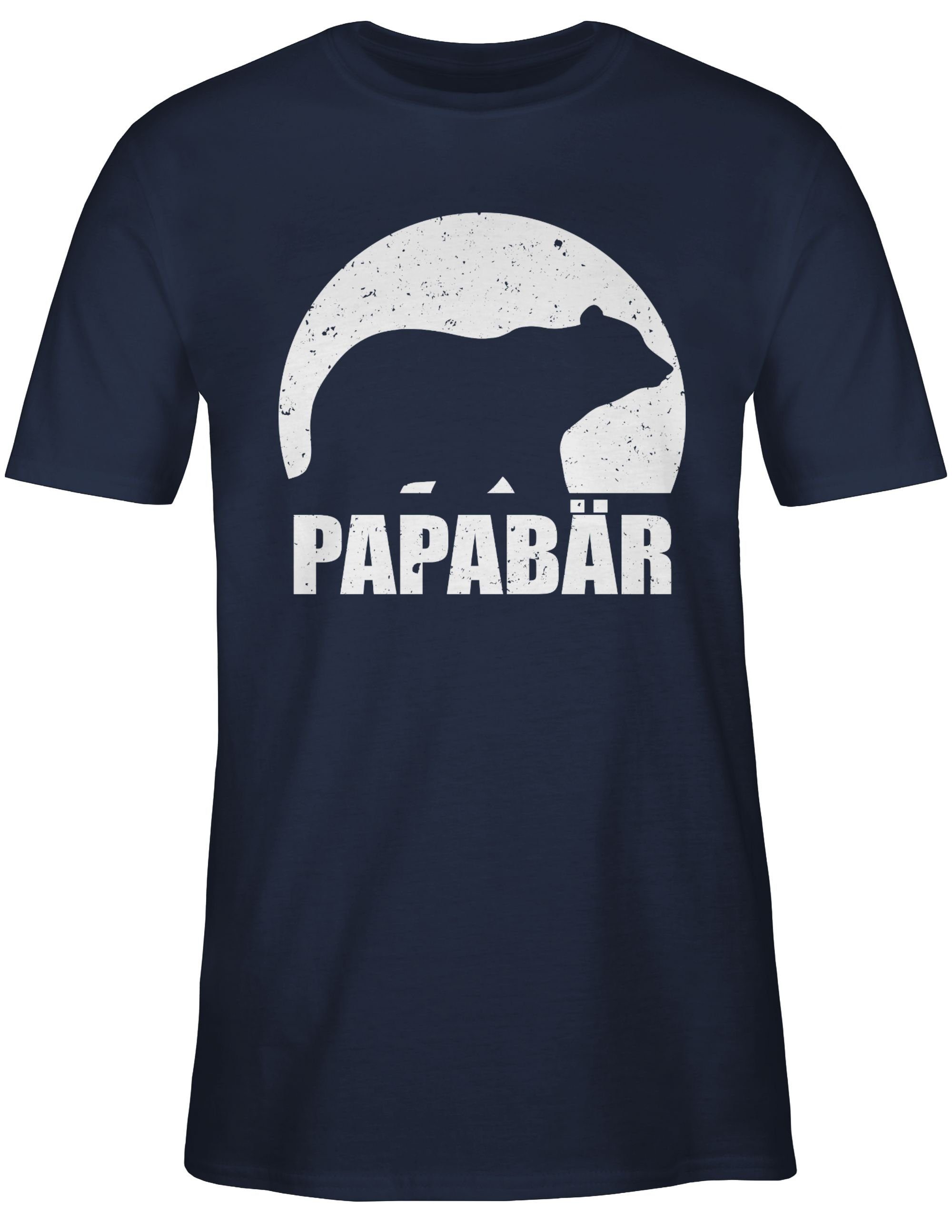 Papa für Bär Navy Blau T-Shirt Bear 02 Vatertag Geschenk Papa Shirtracer Papa Papabär