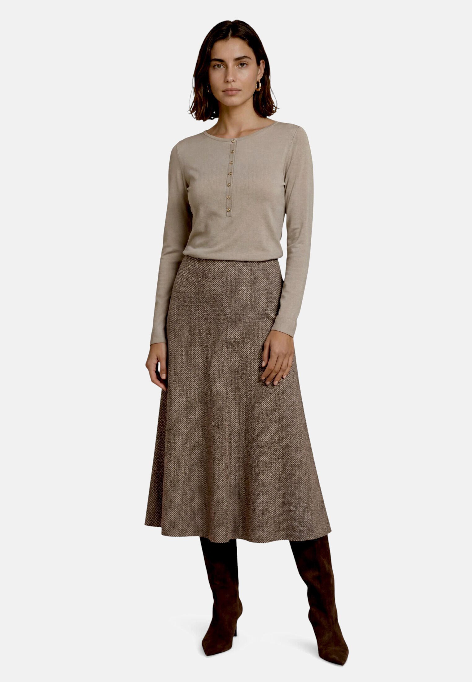 Zero Kurzarmshirt Damen mit Knopfleiste (1-tlg) Material