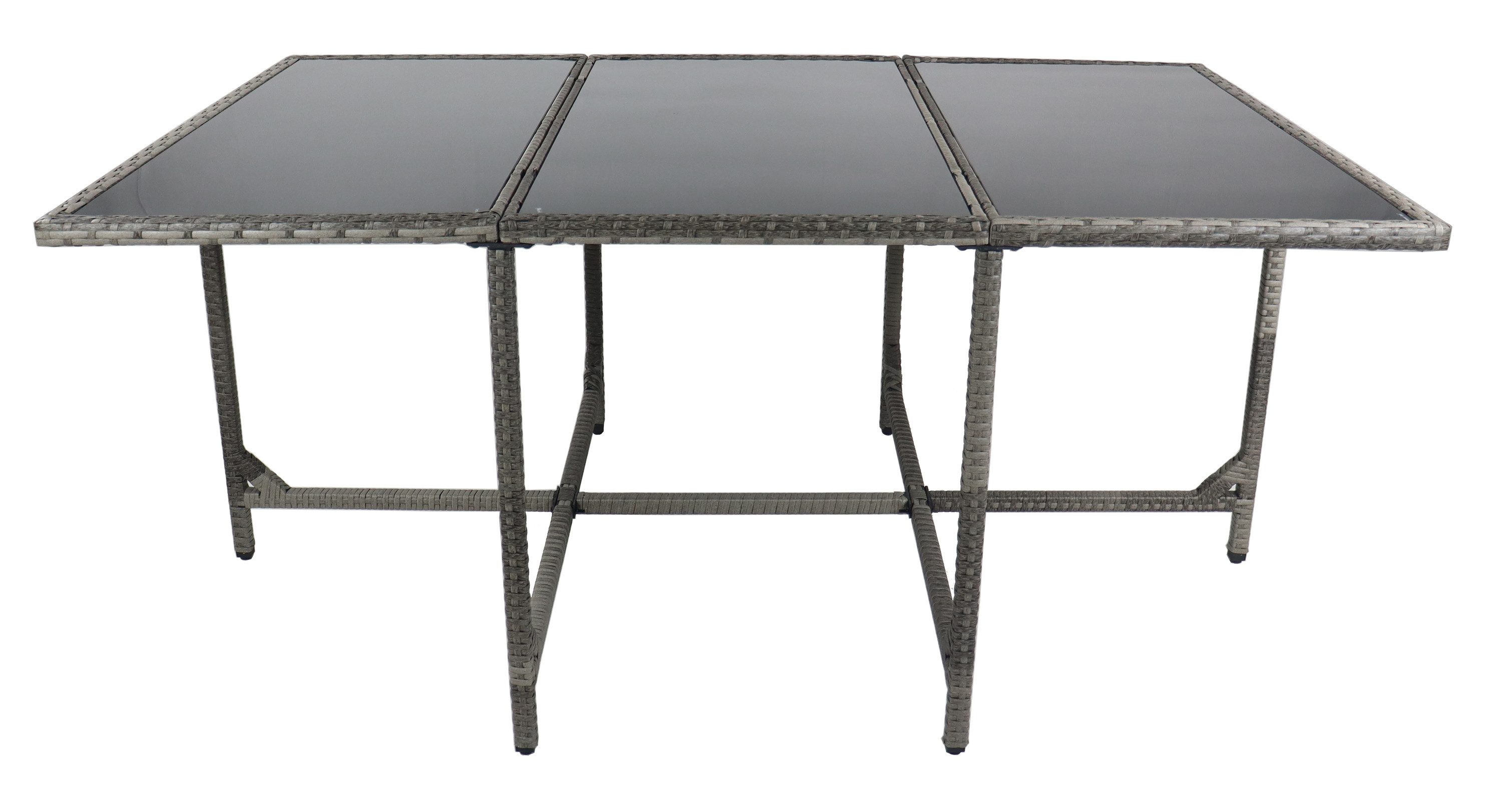 VCM Gartentisch Balkontisch Raloso H. 74 x B. 170 x T. 110 cm, Tisch aus Rattan, Gartenmöbel – 170x110