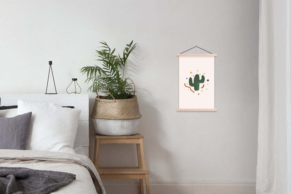 Poster MuchoWow Textilposter Kaktus Posterleiste, - Punkte, Bilderleiste, - Wohnzimmer, Sommer Magnetisch (1 für St),