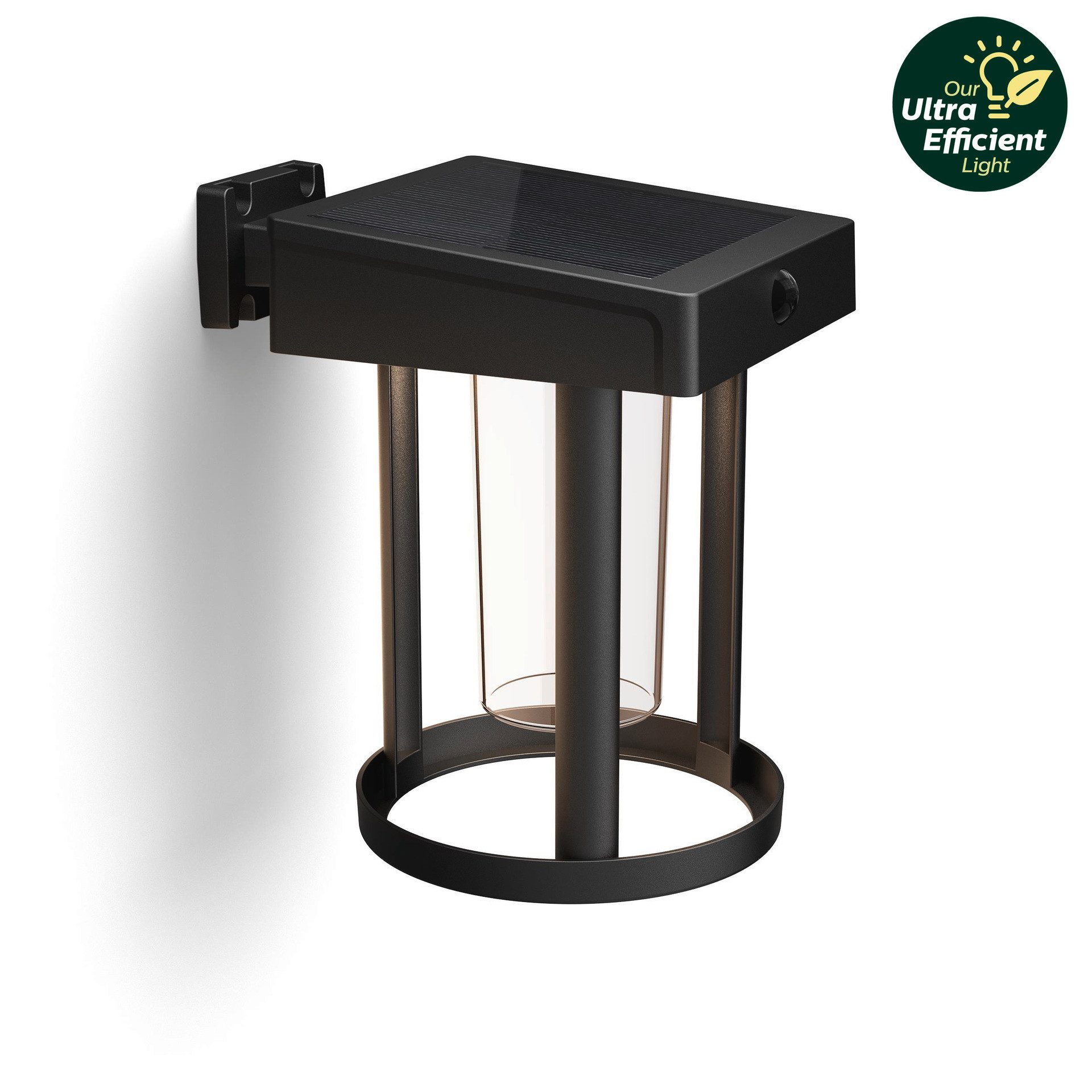 Philips Hue LED Außen-Wandleuchte Outdoor A-Label Solar Camill Wandleuchte rund, LED fest integriert, Warmweiß