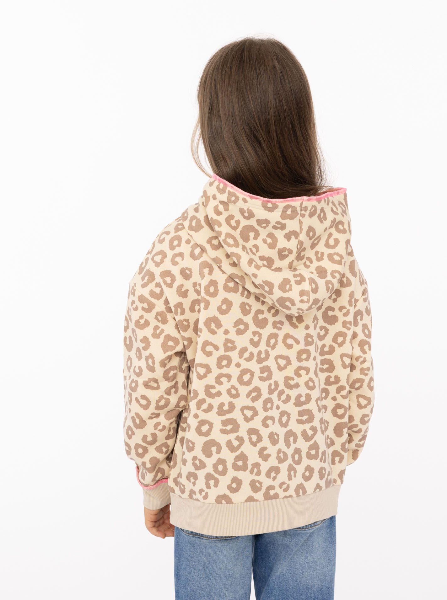 Zwillingsherz Kapuzensweatjacke "Soft Leo" Mini-Me, mit Leo Muster, Zipper und Taschen