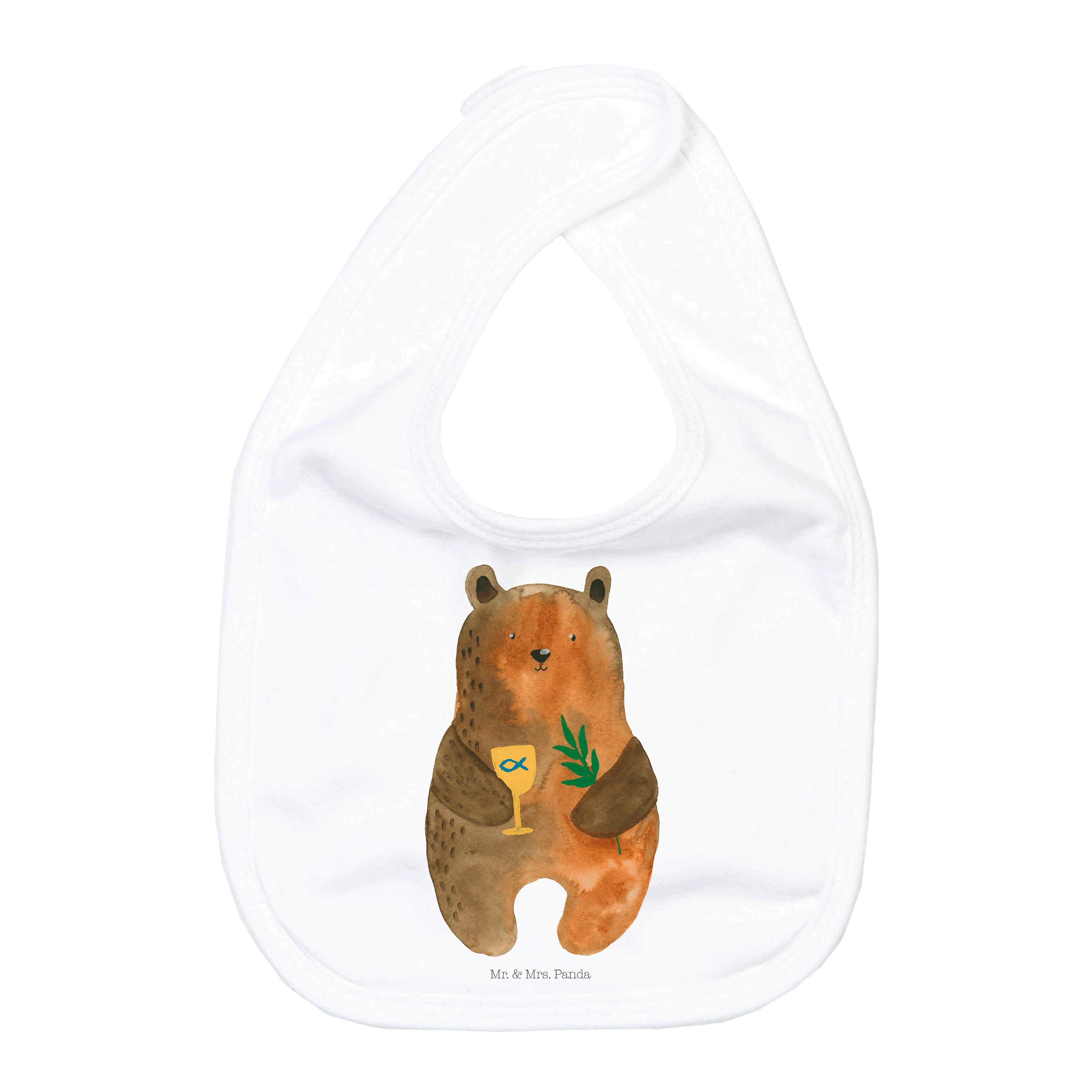 Tragetuch Bär Konfirmation - Weiß - Geschenk, Klettlätzchen, Baby Lätzchen, Bab