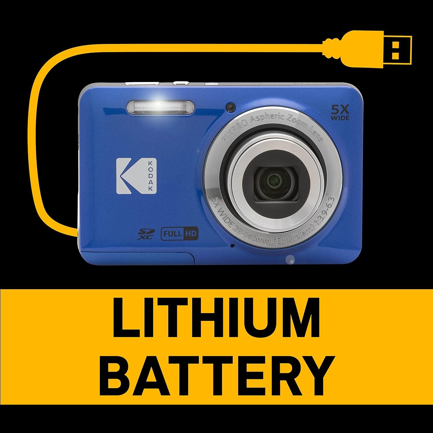 Kodak Pixpro FZ55 - 16 Megapixel - 5X optischer Zoom - 2.7 LCD-Monitor Vollformat-Digitalkamera (16 MP, optischer Bildstabilisator, 720p Full HD-Video, Lithium-Ionen-Akku)