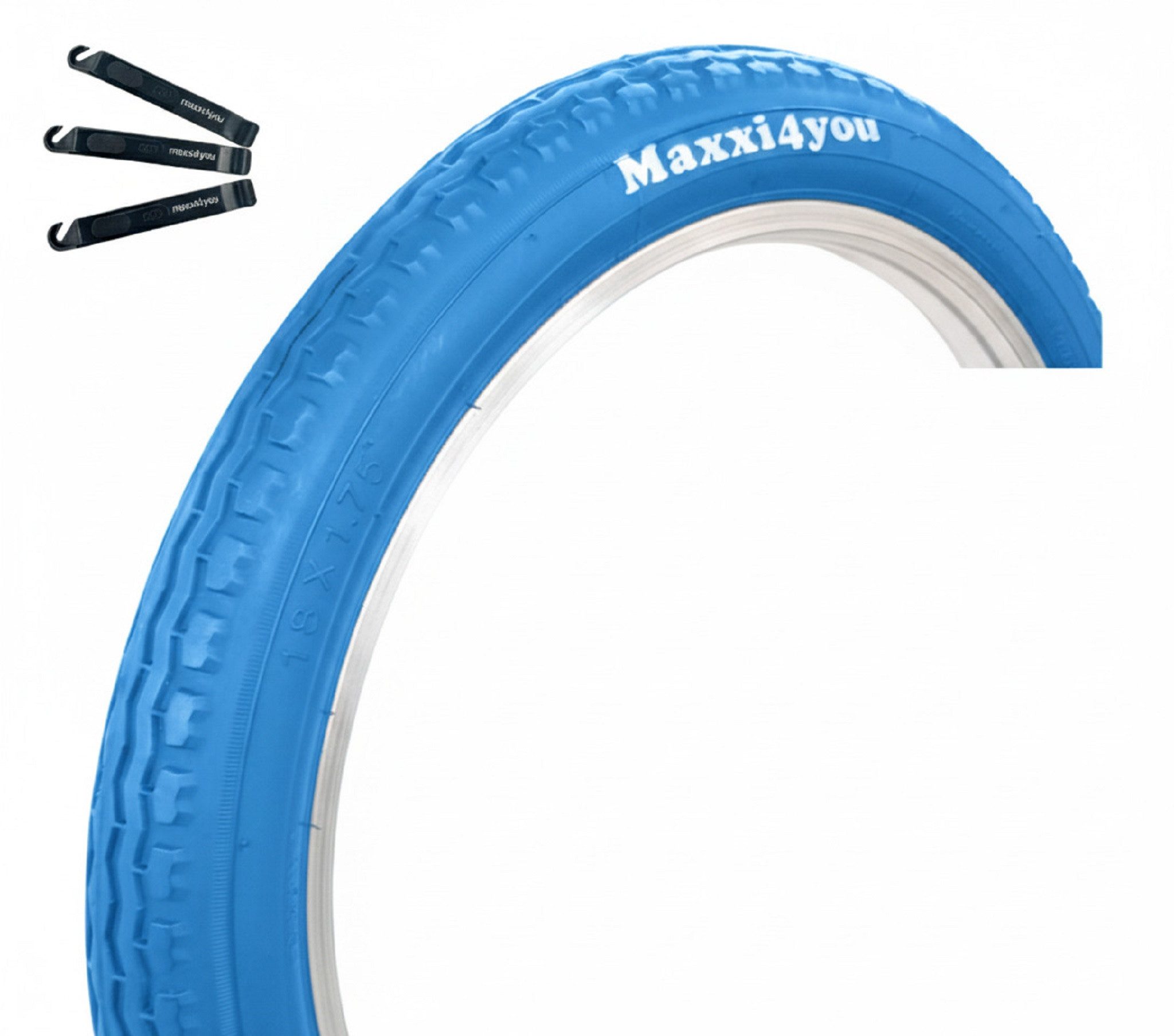 maxxi4you Fahrradreifen Maxxi4you 1 x Fahrradreifen HY-145 in BabyBlau 47-355 inkl Reifenheber