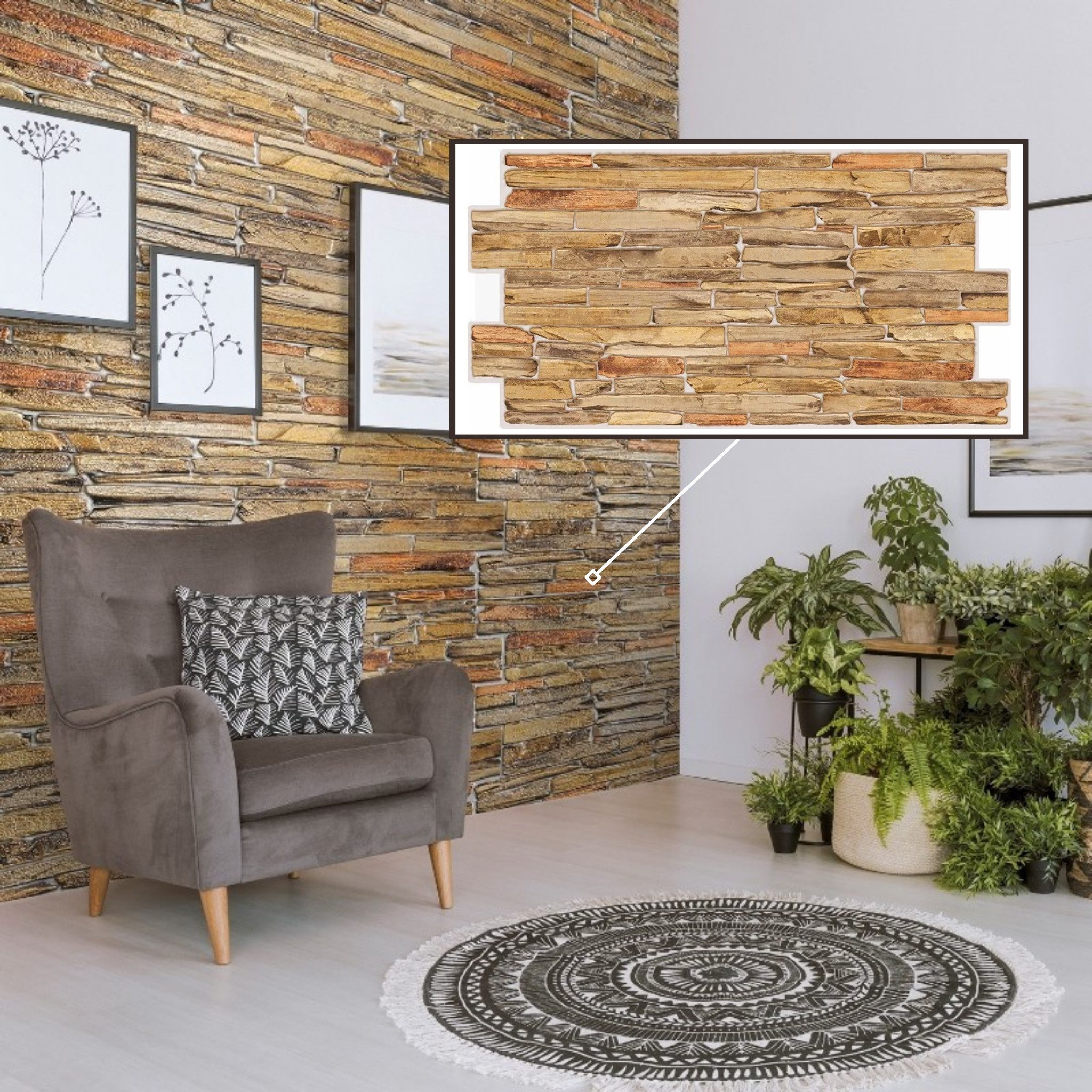 STM Company 3D Wandpaneel 3D-Wandpaneele PVC, Schiefer Optik, 1-20 Platten - 0.5-10 m², (1-tlg) Für Wohnzimmer, Küche & Bad, Einfache DIY-Montage