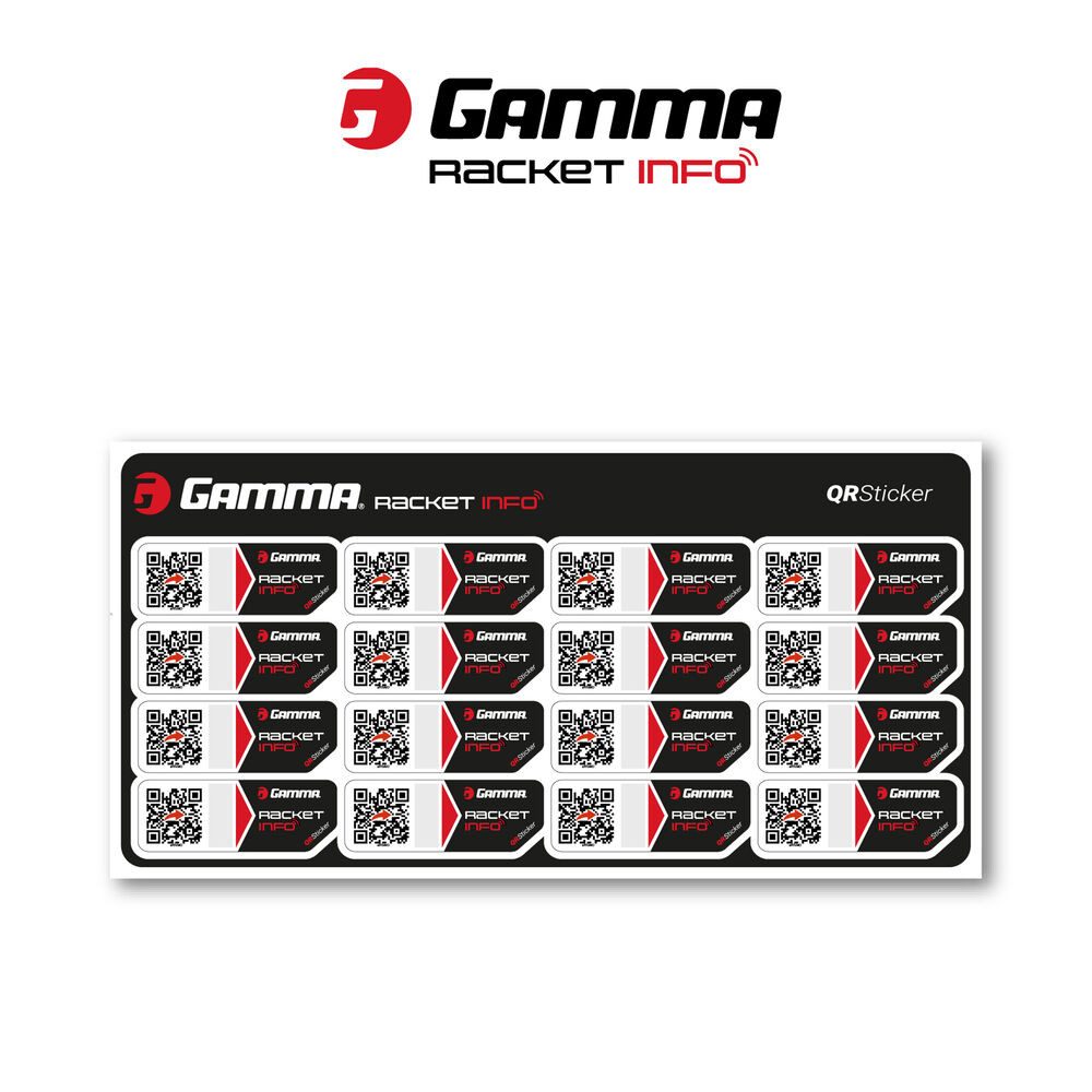 Gamma Tennisschläger Gamma Racket Info, 16 QR Sticker Professiona