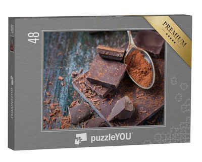 puzzleYOU Puzzle Dunkle Schokolade, 48 Puzzleteile, puzzleYOU-Kollektionen Schokolade, Essen und Trinken