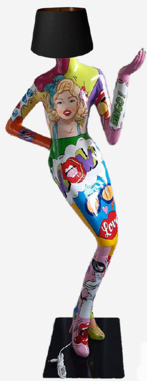 Walt-Deko Dekofigur Pop Art Stehlampe als Frauenfigur 180cm hoch