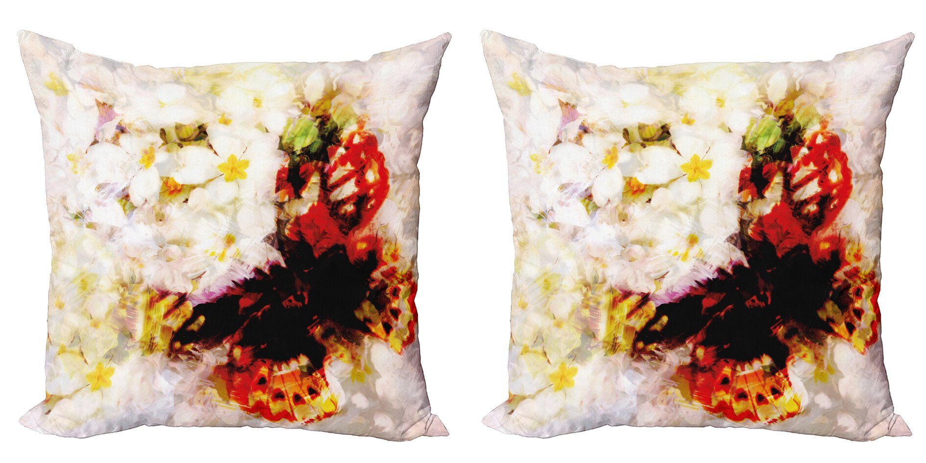 Kissenbezüge Modern Accent Doppelseitiger Digitaldruck, Abakuhaus (2 Stück), Paisley Blumen-Garten-Orchideen