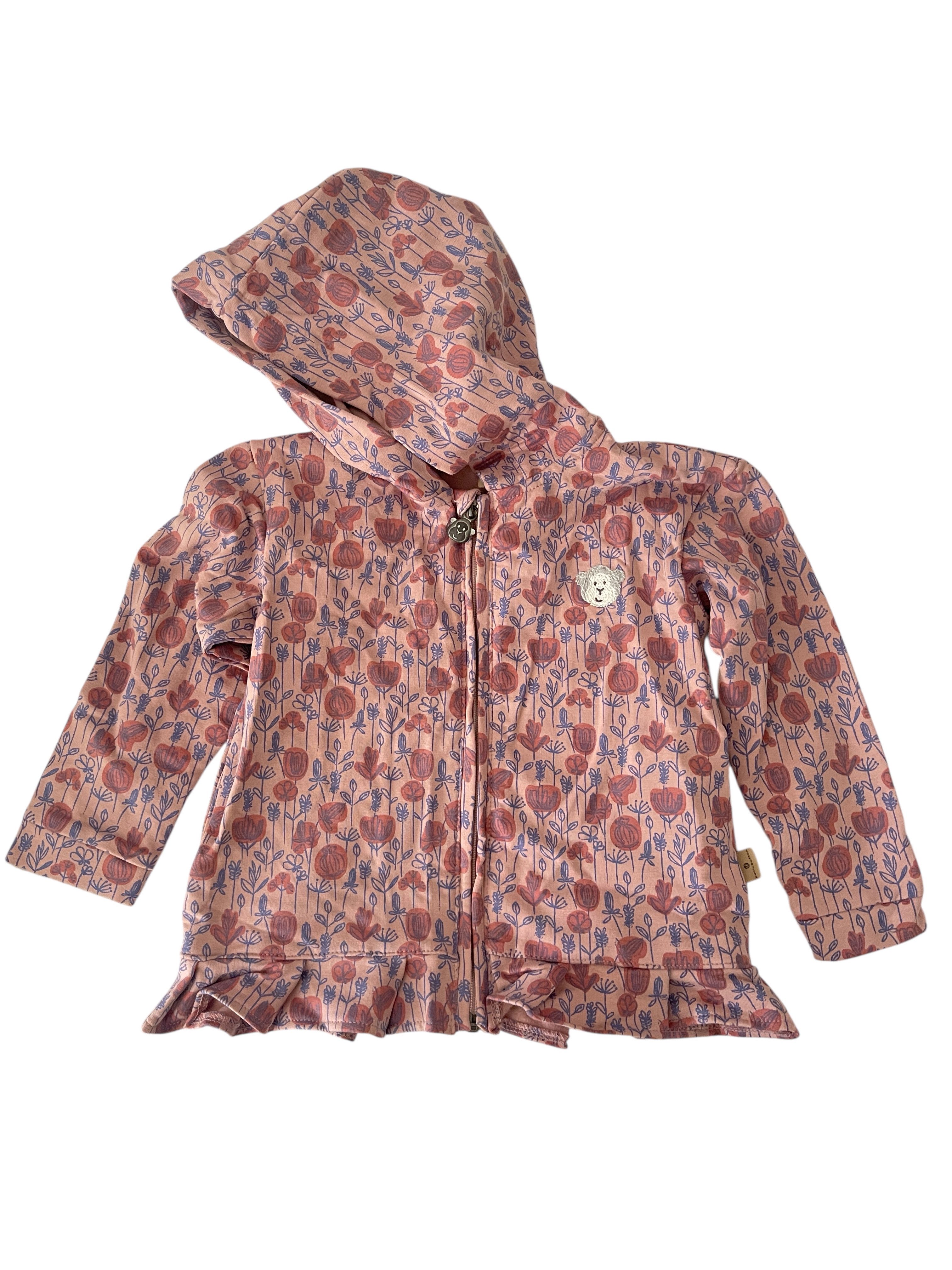 Bellybutton Kapuzensweatshirt Mini Girls (1-tlg) Bellybutton Mädchen Jacke, Kapuzenjacke beerig mit Print und Rüschen