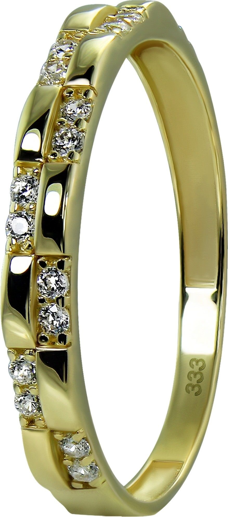 GoldDream Goldring GoldDream Gold Ring Fashion Gr.58 (Fingerring), Damen Ring Fashion 333 Gelbgold - 8 Karat, Farbe: gold, weiß