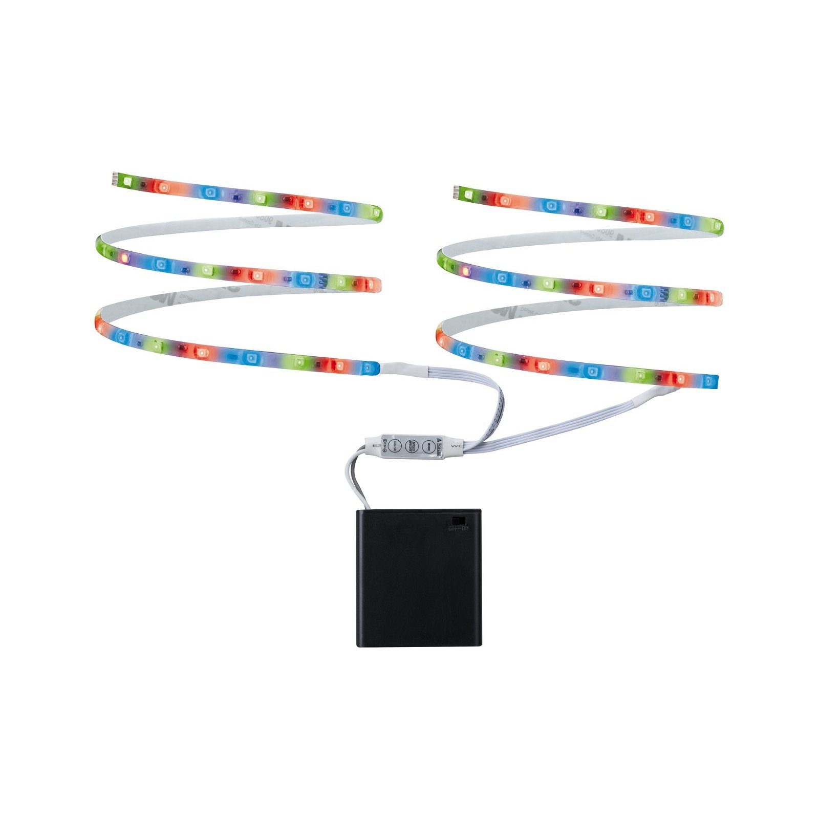 LED-Streifen Function Mobil Strip 2x80cm RGB 1,2W 9V 6LR61 Weiß Metall/Kunststoff