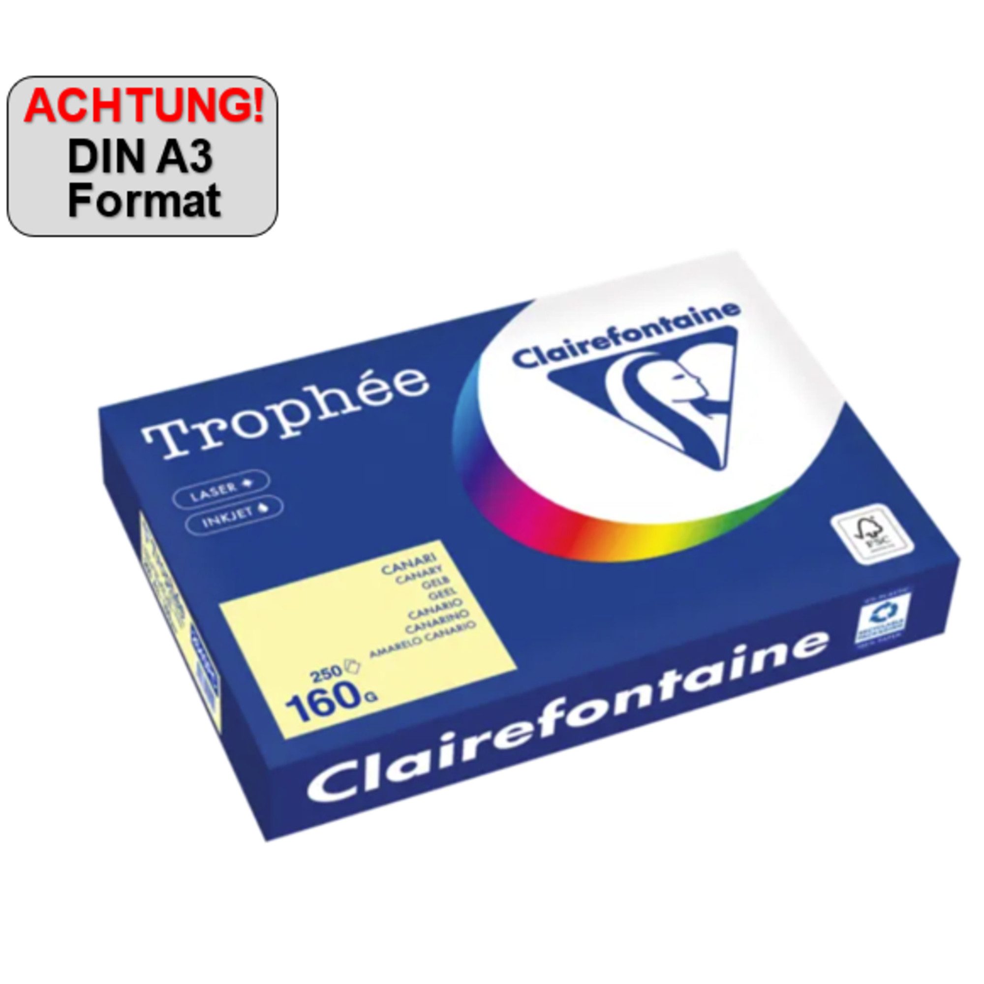 CLAIREFONTAINE Копировальная бумага Копировальная бумага 2640PC A3 160g gelb 250 Blatt