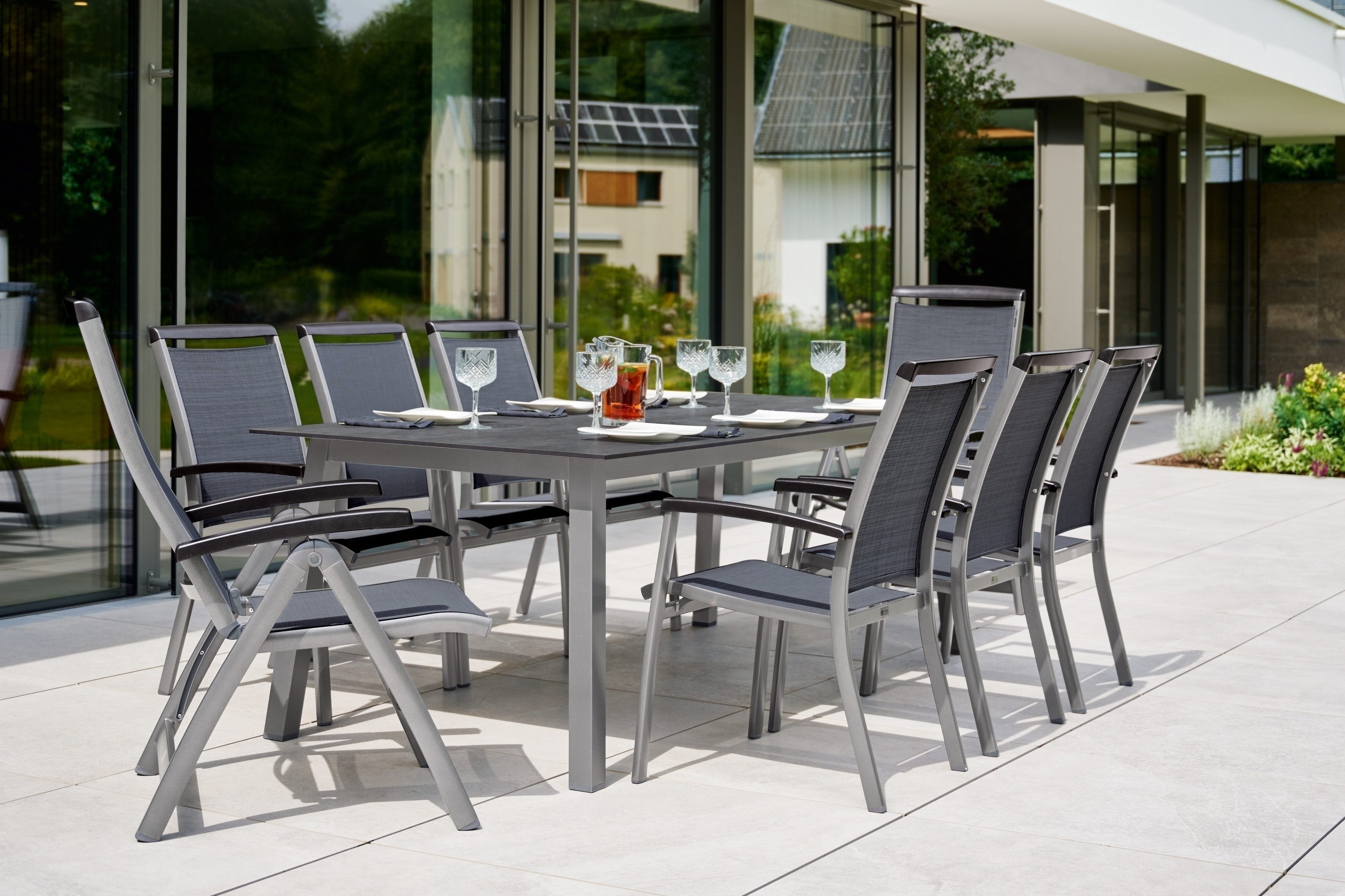 sieger Klappstuhl Royal, in Grau, Textilux®-Kunstfasergewebe - 75x112x63cm (BxHxT)