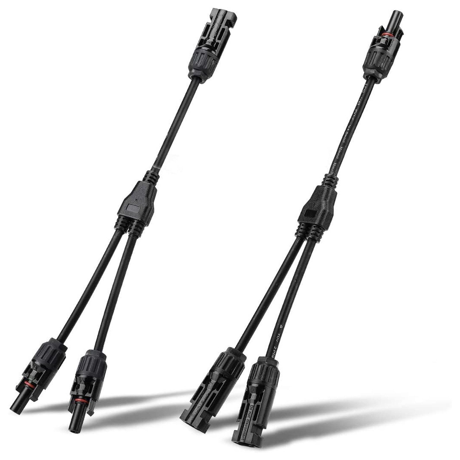 Rhein Beleuchtung Solarmodul Solarstecker Verteiler Set 1 zu 2/3/4 MC4 Y-Stecker Verbindung, (Für PV-Kabel 1,5–6 mm², DC 1000V, Solarpanel & PV-Anlagen geeignet), IP67 wetterfest, UV-beständig, Crimpanschluss, PPO-Material