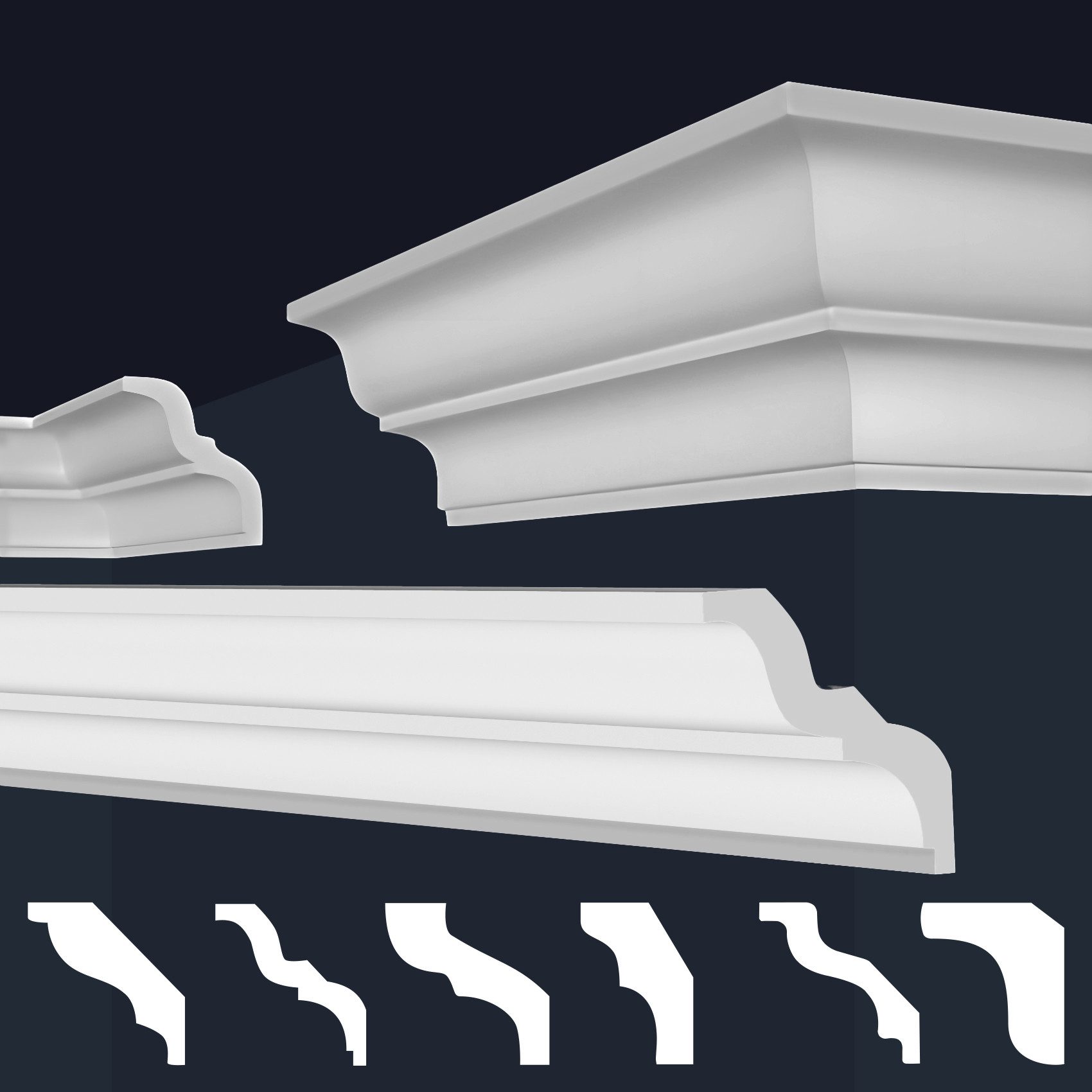 marbet design Stuckleiste E-10, 20 Meter / 10 Leisten, XPS Styropor weiß - günstig online kaufen