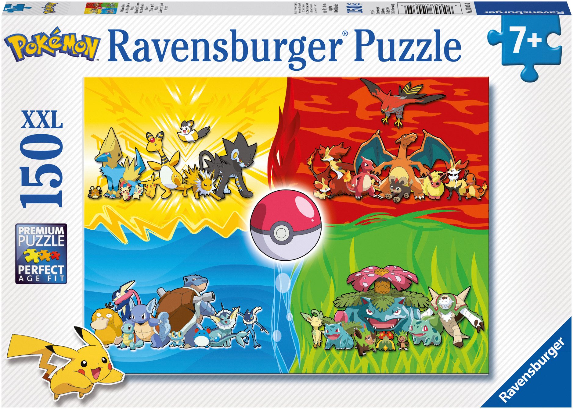 Ravensburger Puzzle Pokémon Typen, 150 Puzzleteile, Made in Germany; FSC® - schützt Wald - weltweit
