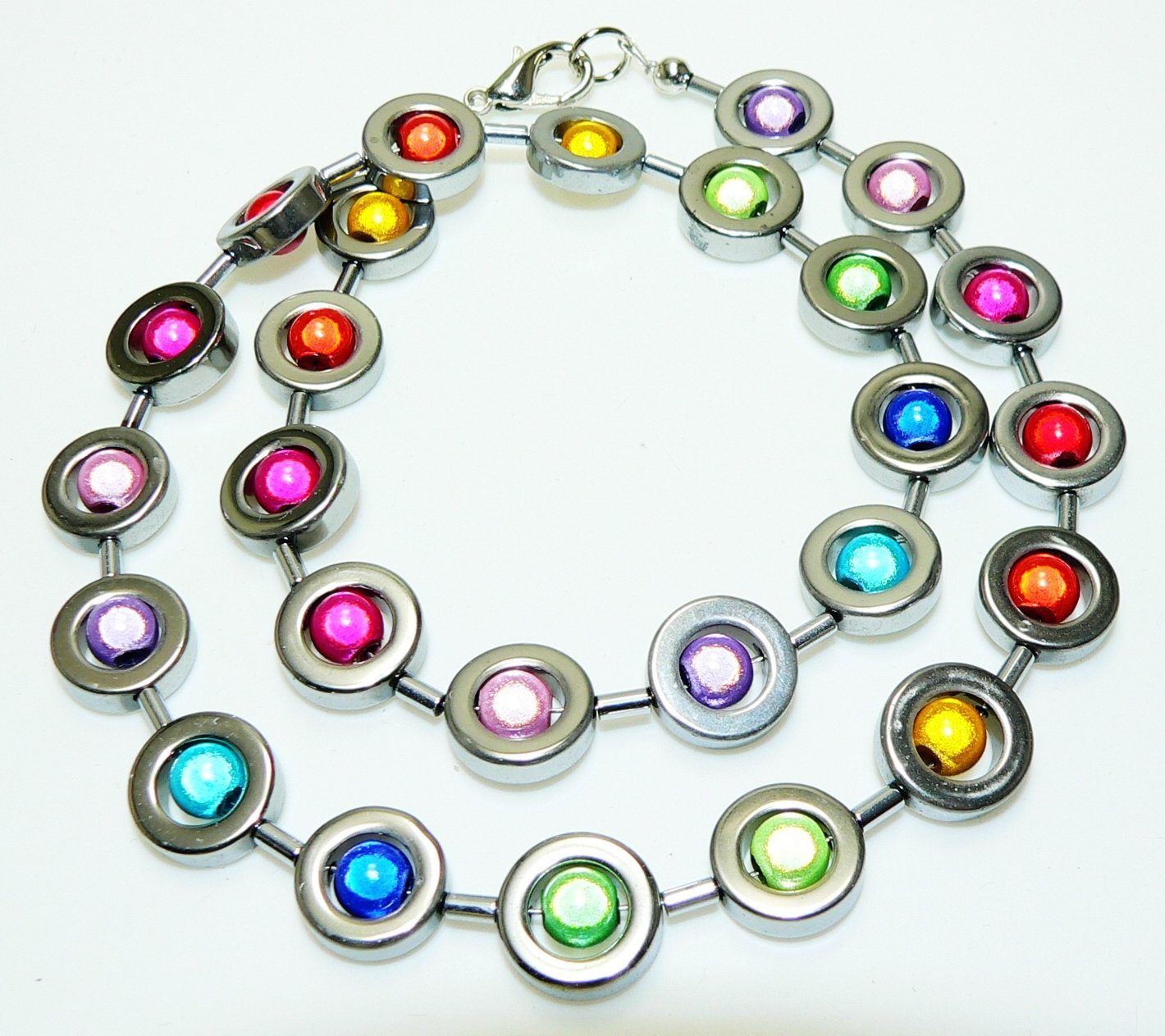 traumschmuck Collier 486ak Halskette Collier Hämatit Donut Ring silber 3D M günstig online kaufen