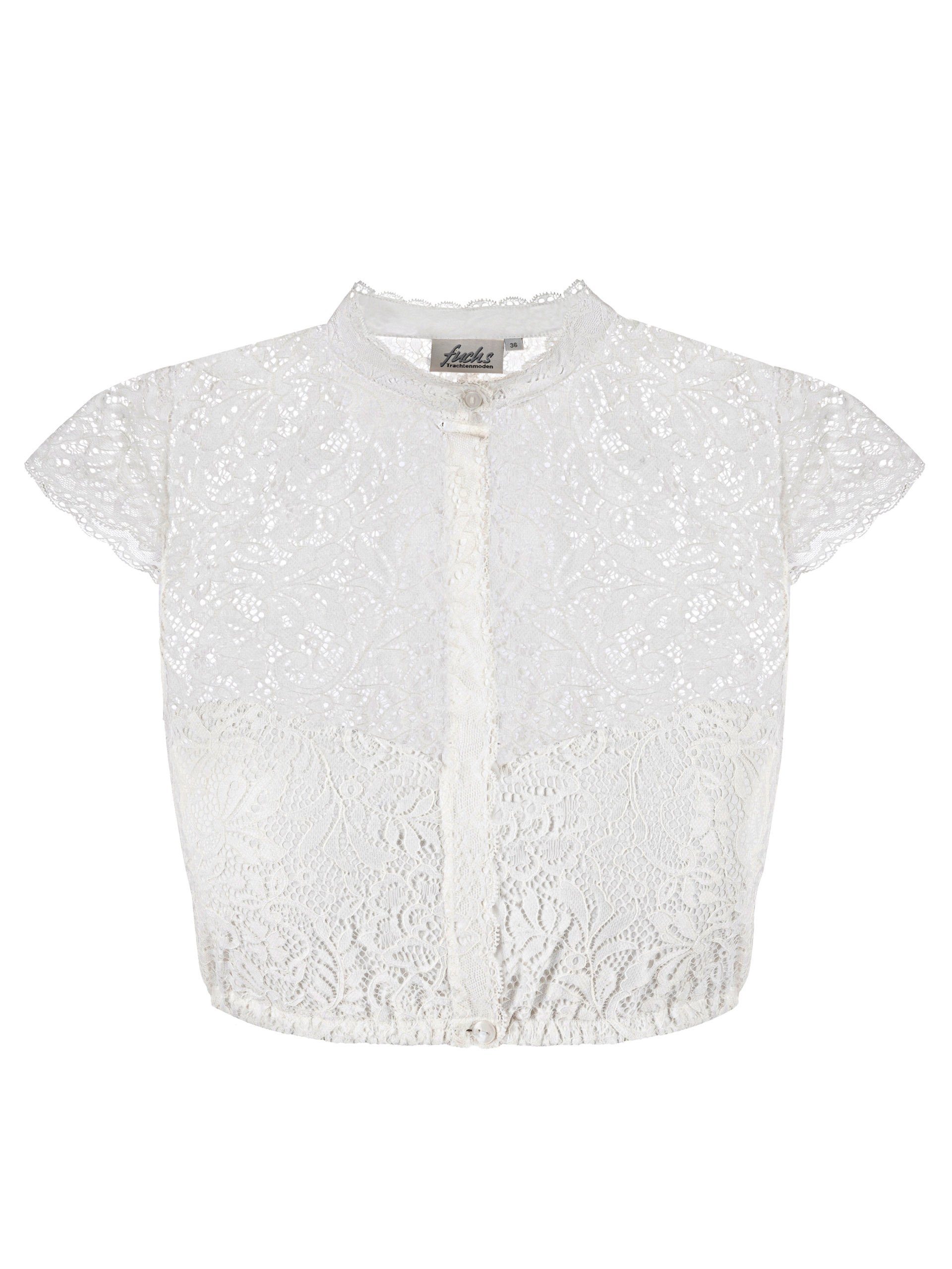 FUCHS Dirndlbluse Dirndlbluse Georgine natur-weiß (1-tlg) aus zarter Spitze