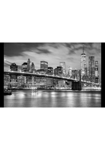 Papermoon Fototapetas »Brooklyn Bridge juoda spa...