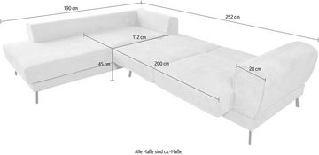 GEPADE Ecksofa Pacifico, L-Form, mit Schlaffunktion, doppeltem Stauraum und Zierkissen