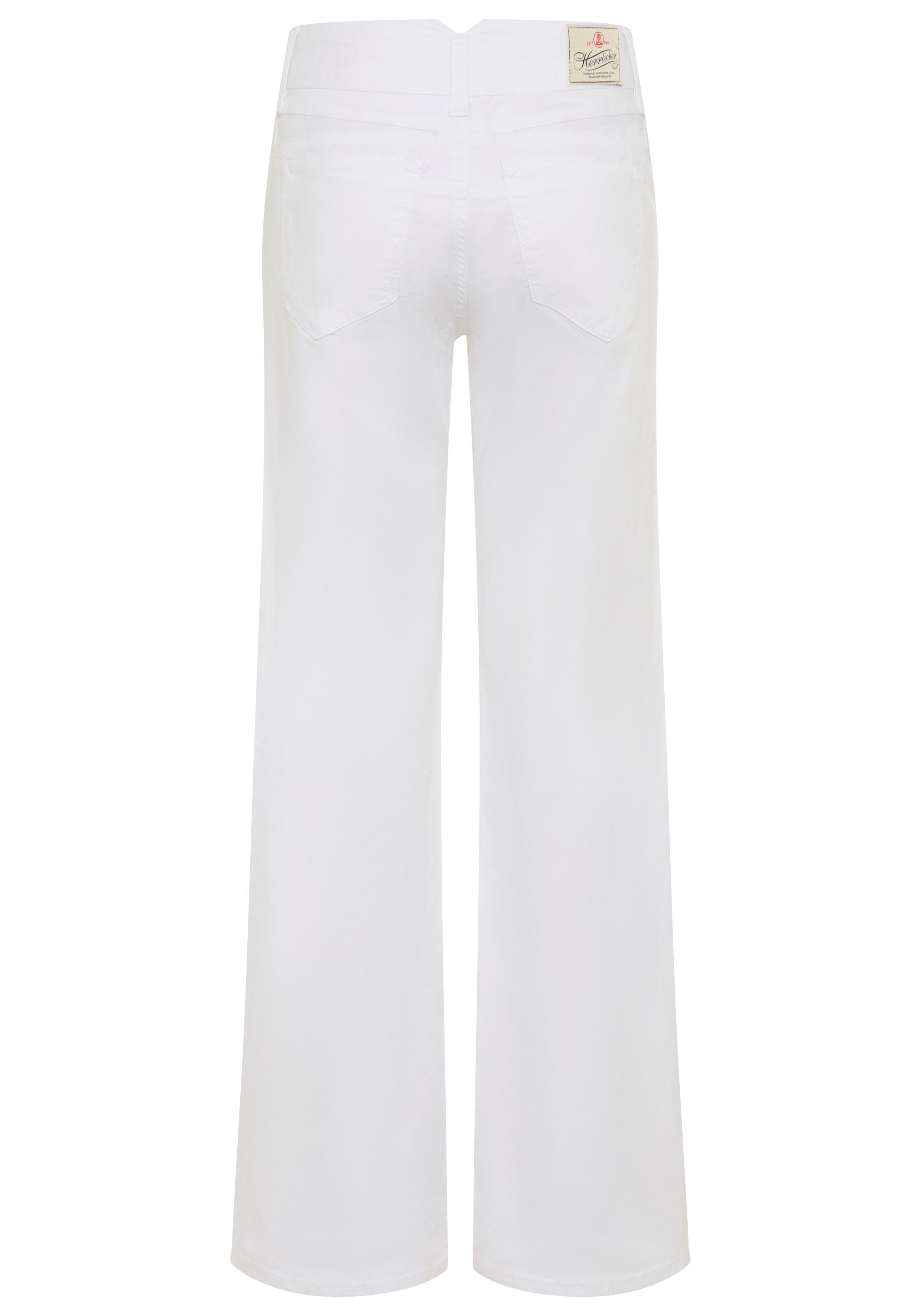 Herrlicher Straight-Jeans Prime New Denim White Stretch mit Spitzbund und Keileinsätzen, High Waist – Bild 5 von 5