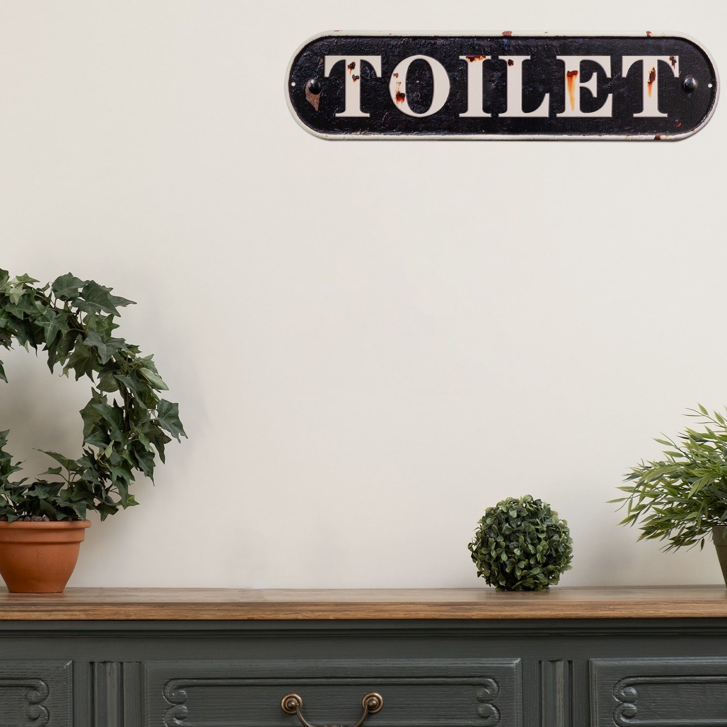 Moritz Metallschild Toilet Wc Hinweis Restroom, Vintage Retro Deko Schild Metallschild Wandbild Schild