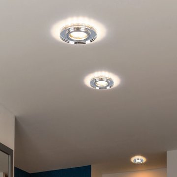 etc-shop LED Einbaustrahler, Leuchtmittel inklusive, Warmweiß, Decken Einbau Strahler Wohn Arbeits Zimmer Lampe Glas Spot rund im