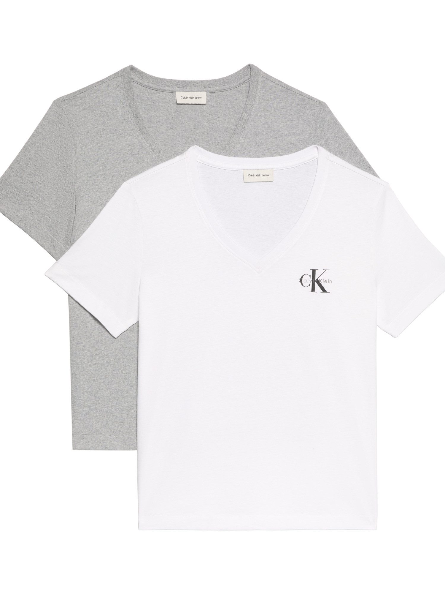 Calvin Klein Jeans T-Shirt A- Logo VN 2 pack Tee (Packung, 2er-Pack) Mit V-Ausschnitt