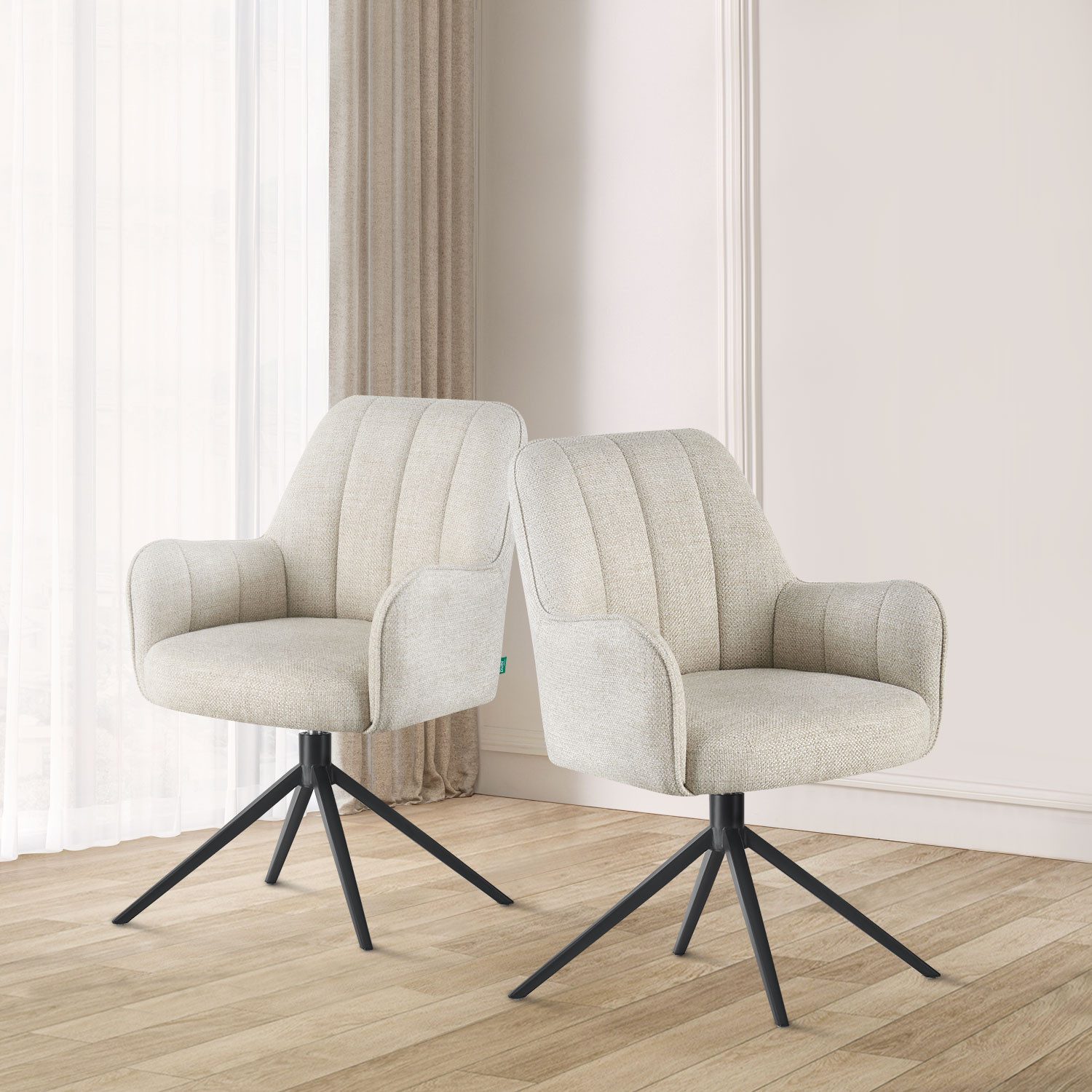 DUBI Möbel Polsterstuhl THOMAS-ZARA, 360° drehbar günstig online kaufen
