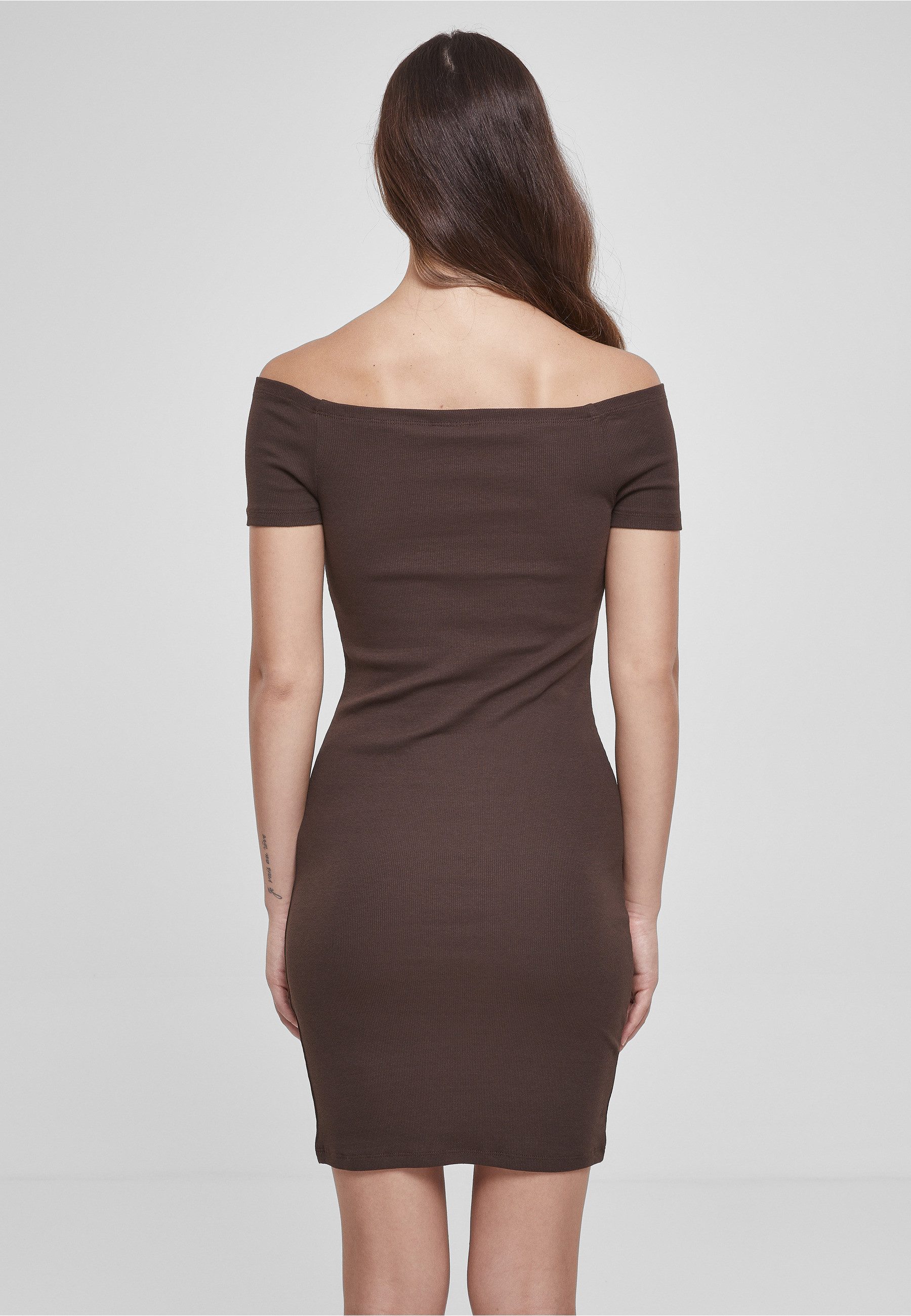 URBAN CLASSICS Shirtkleid Urban Classics Damen Ladies Off Shoulder Rib Dress (1-tlg)