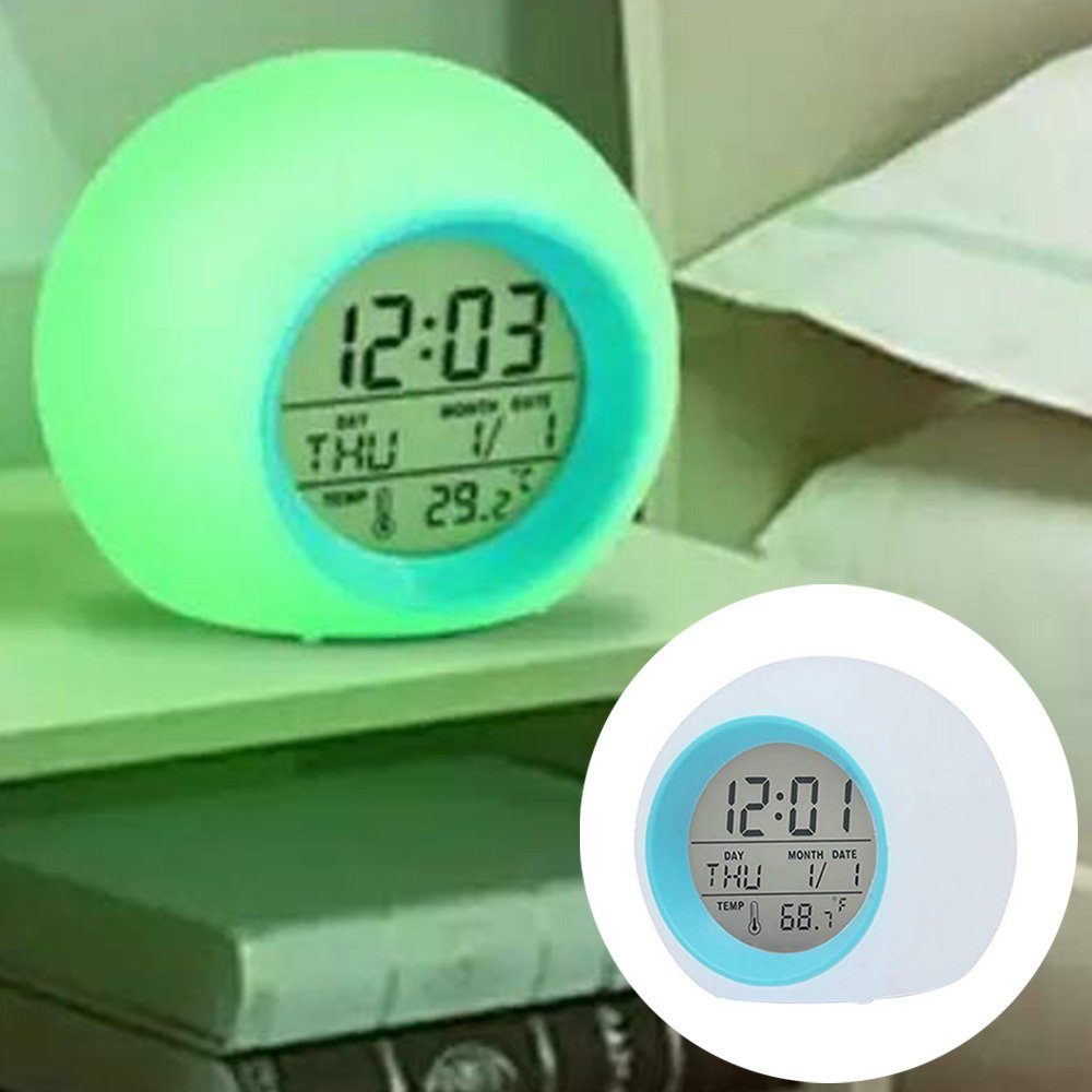 Wecker GelldG LED Temperaturanzeige Wecker Uhrzeit mit Kalender, &