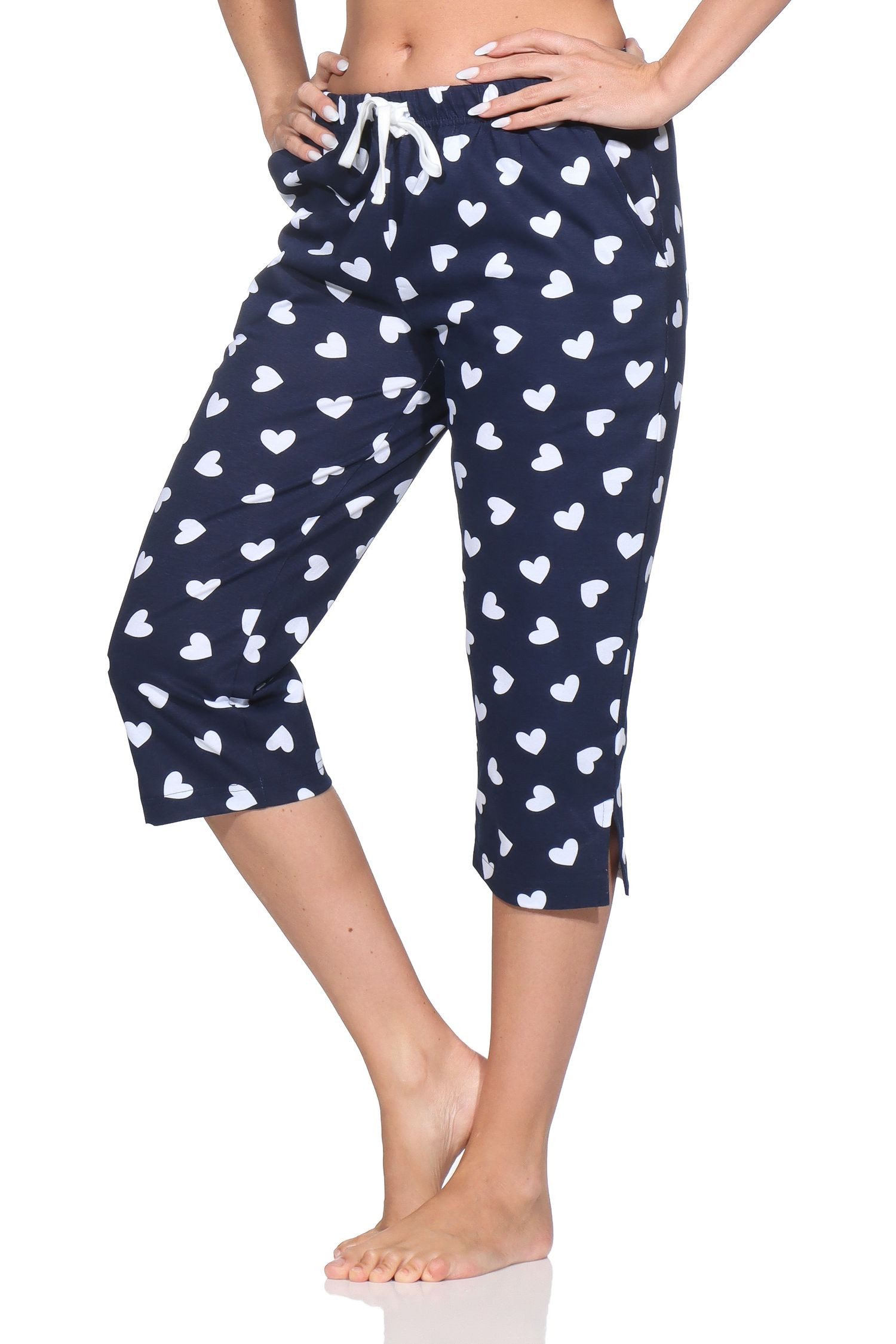 Normann Relaxanzug Damen Schlafanzug Pyjama Capri-Hose 3/4-lang - perfekt zu kombinieren