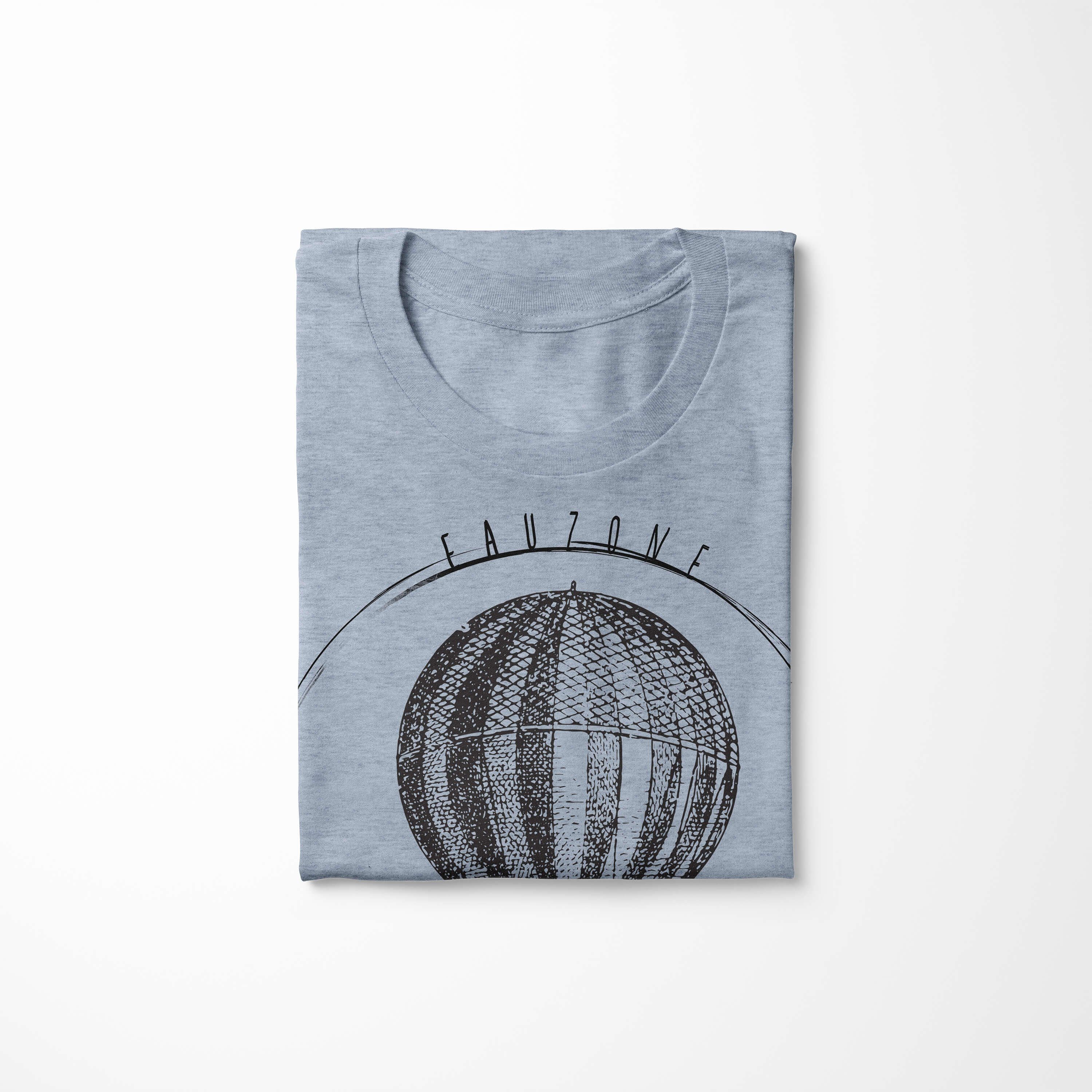 Sinus Vintage T-Shirt Denim T-Shirt Stonewash Art Herren Heizluftballon