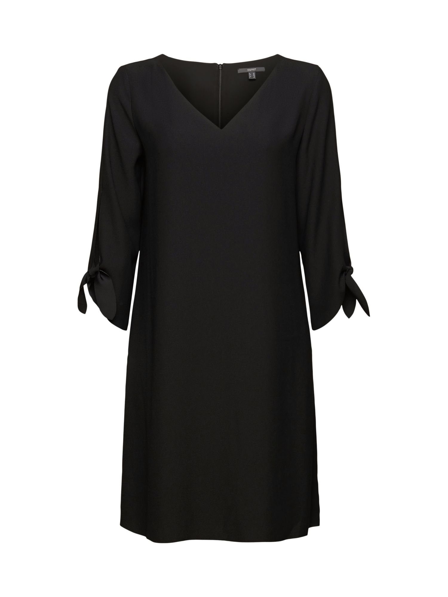Esprit Collection Midikleid Crêpe-Kleid mit Laser-Cut-Details BLACK