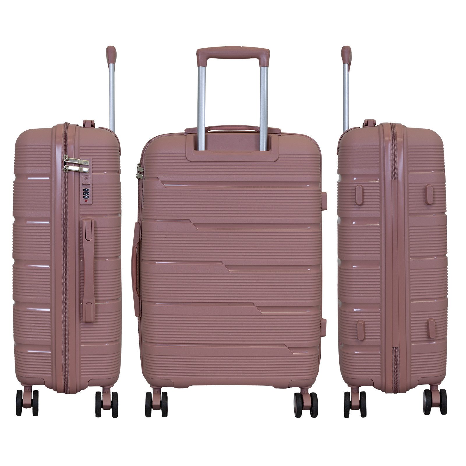 Trendyshop365 Hartschalen-Trolley Reisekoffer Aruba, verschiedene Farben und Größen, 4 Rollen, Polypropylen, extrem robust