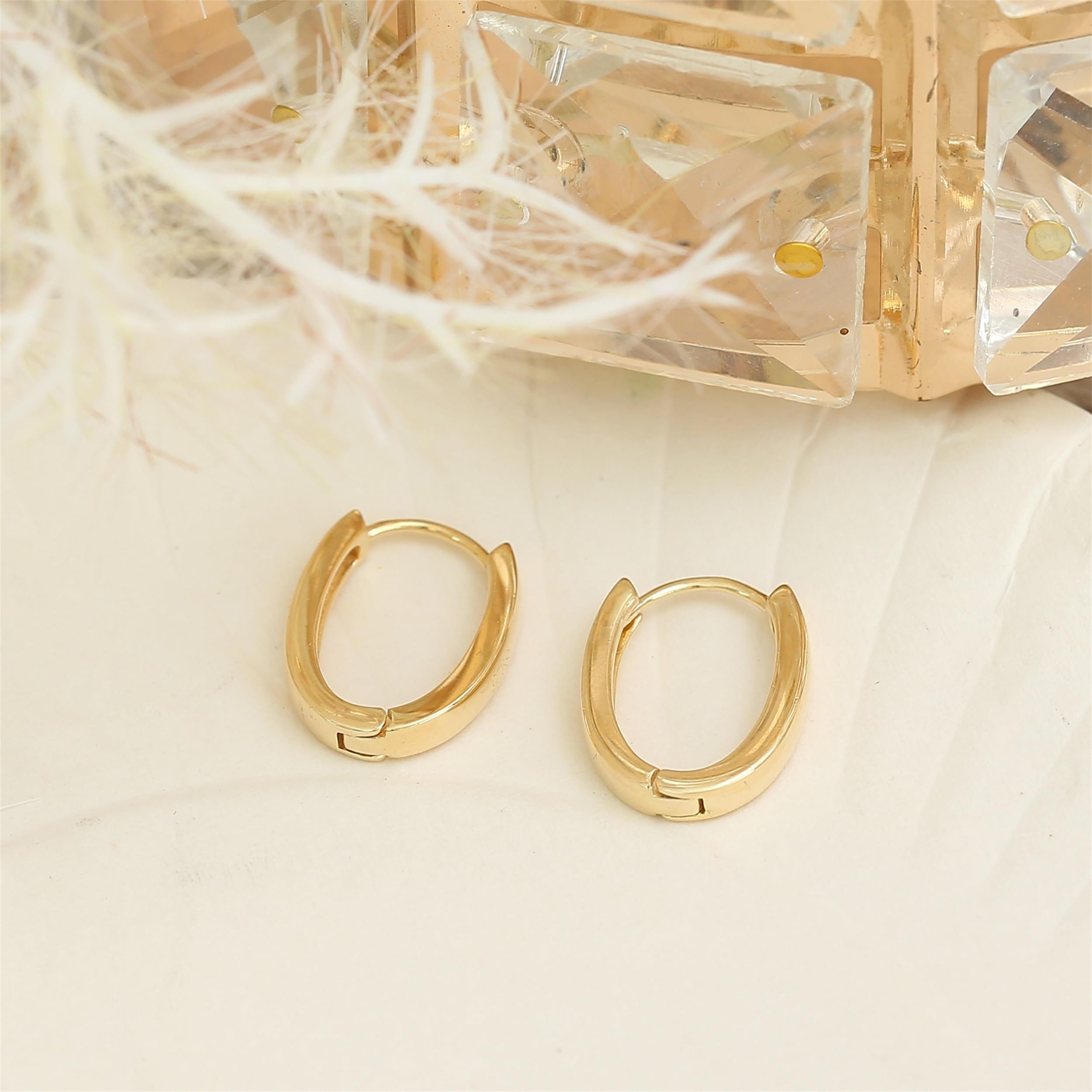 Made by Nami Paar Creolen 925 Sterling Silber Creolen in Gold, Ohrringe für Damen aus Edelstahl - Wasserfester Schmuck