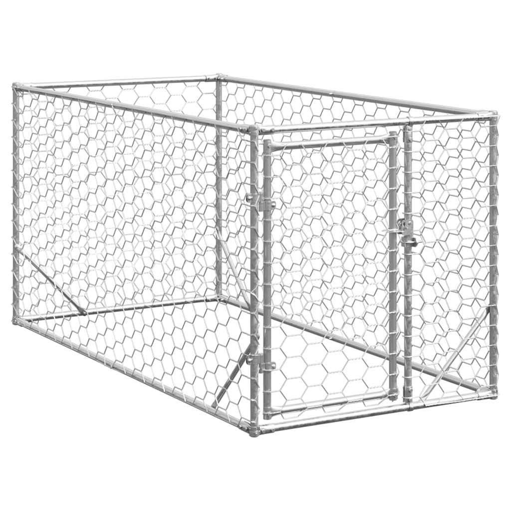 vidaXL Hundezwinger, Outdoor-Hundezwinger mit Tür 2x1x1 m Verzinkter Stahl