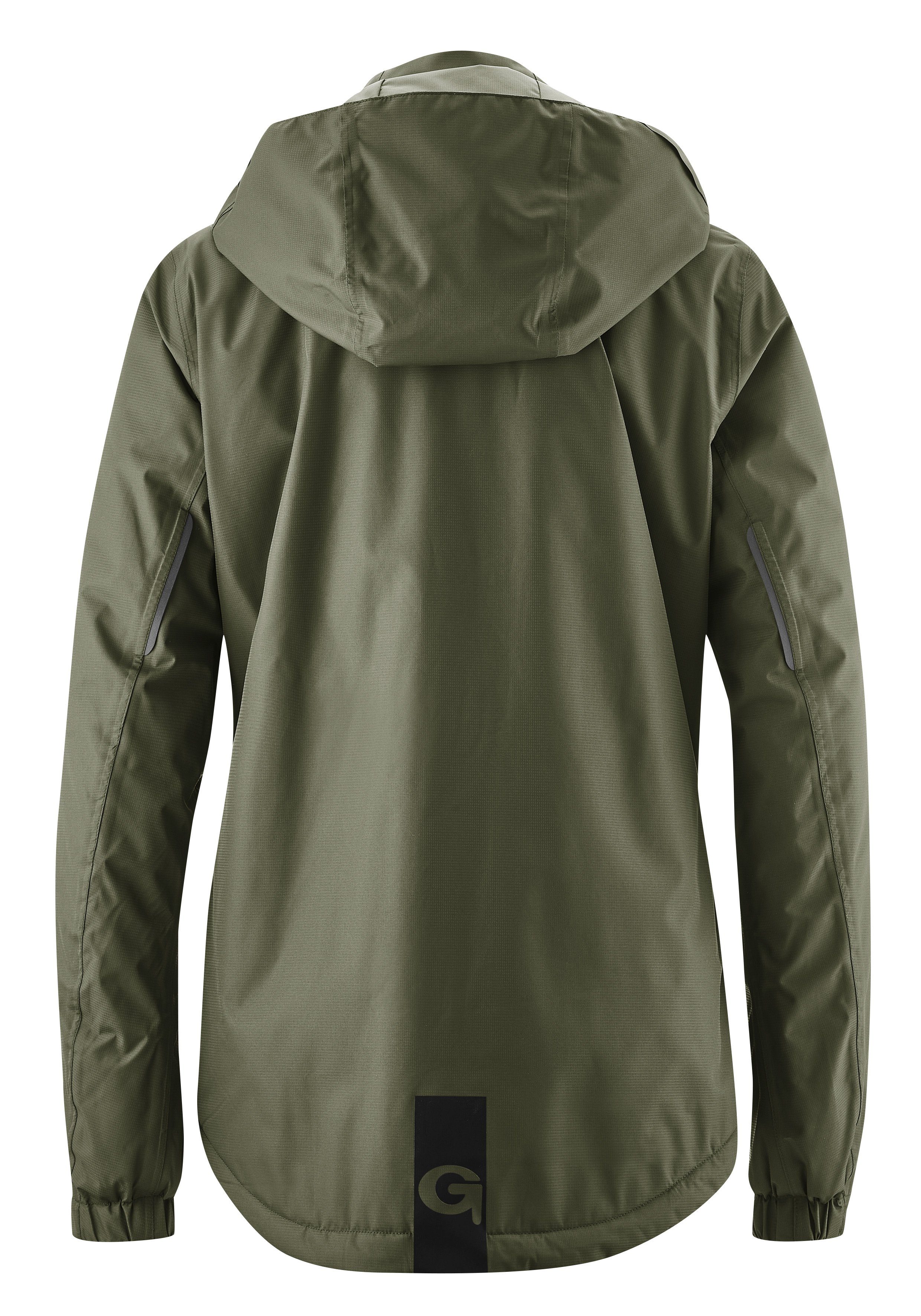 Kapuze mit und wind- wasserdicht, Gonso Damen Radjacke olivgrün Fahrradjacke Sura Regenjacke Therm