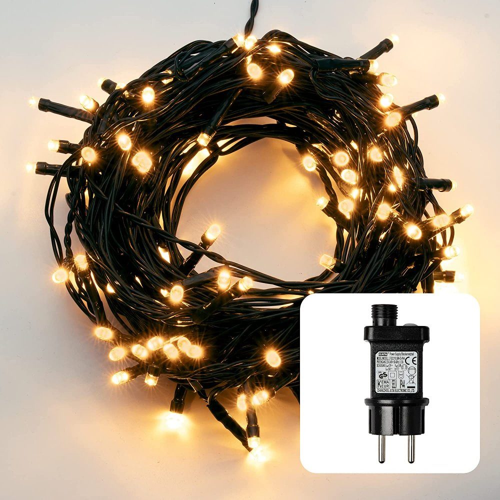Hellum LEDLichterkette 120 BS Timer bernstein/grün außen