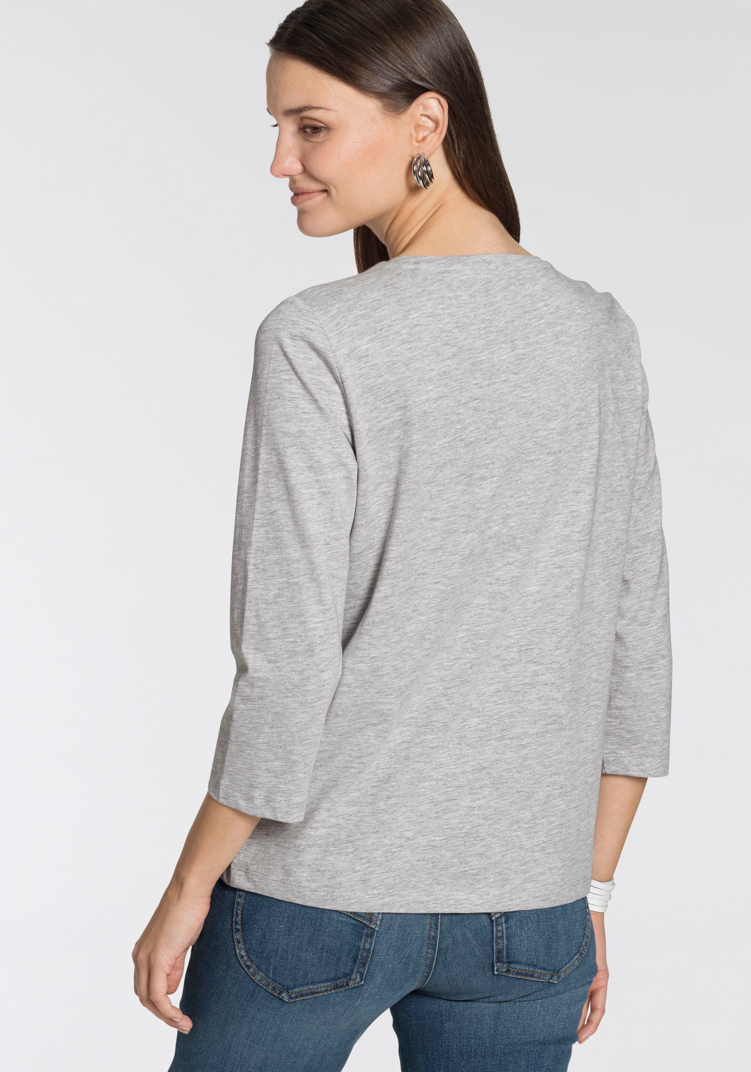 TOM TAILOR 3/4-Arm-Shirt (Packung, 2-tlg., 2er-Pack) im Doppel - immer Ringel + uni