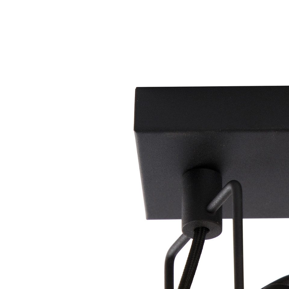 Qazqa LED Aufbaustrahler Suplux, LED wechselbar, GU10, Schwarz, Industrie, Stahl, 2-flammig