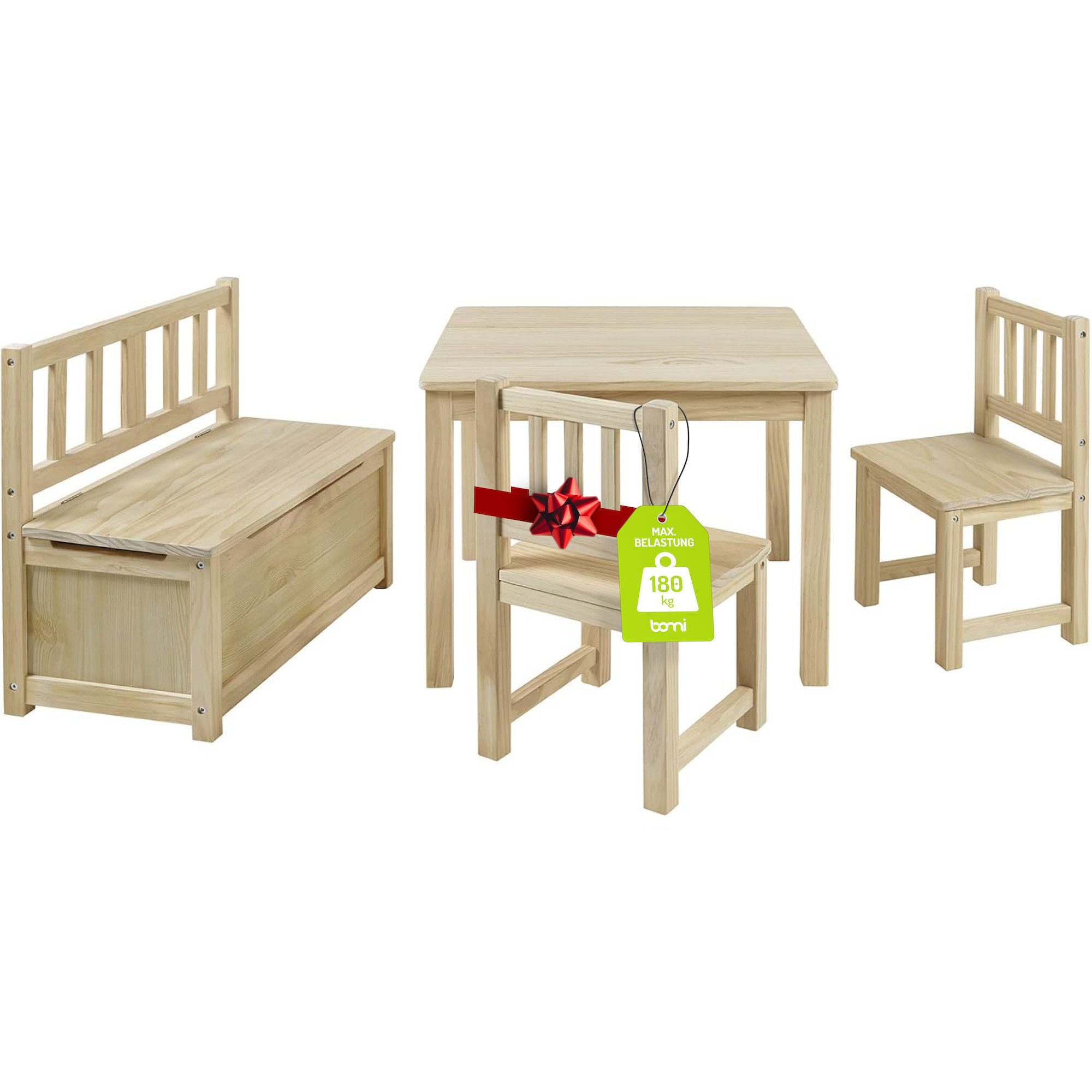 BOMI Kindersitzgruppe Holzsitzgruppe Anna, (4-tlg), Kindertischgruppe aus H günstig online kaufen