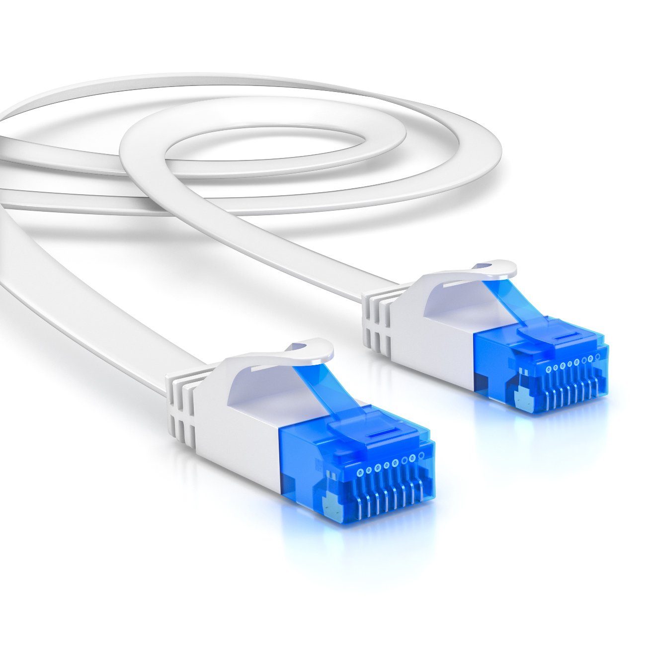 deleyCON deleyCON 30m CAT6 flaches Patchkabel Flachkabel Netzwerkkabel LAN LAN-Kabel