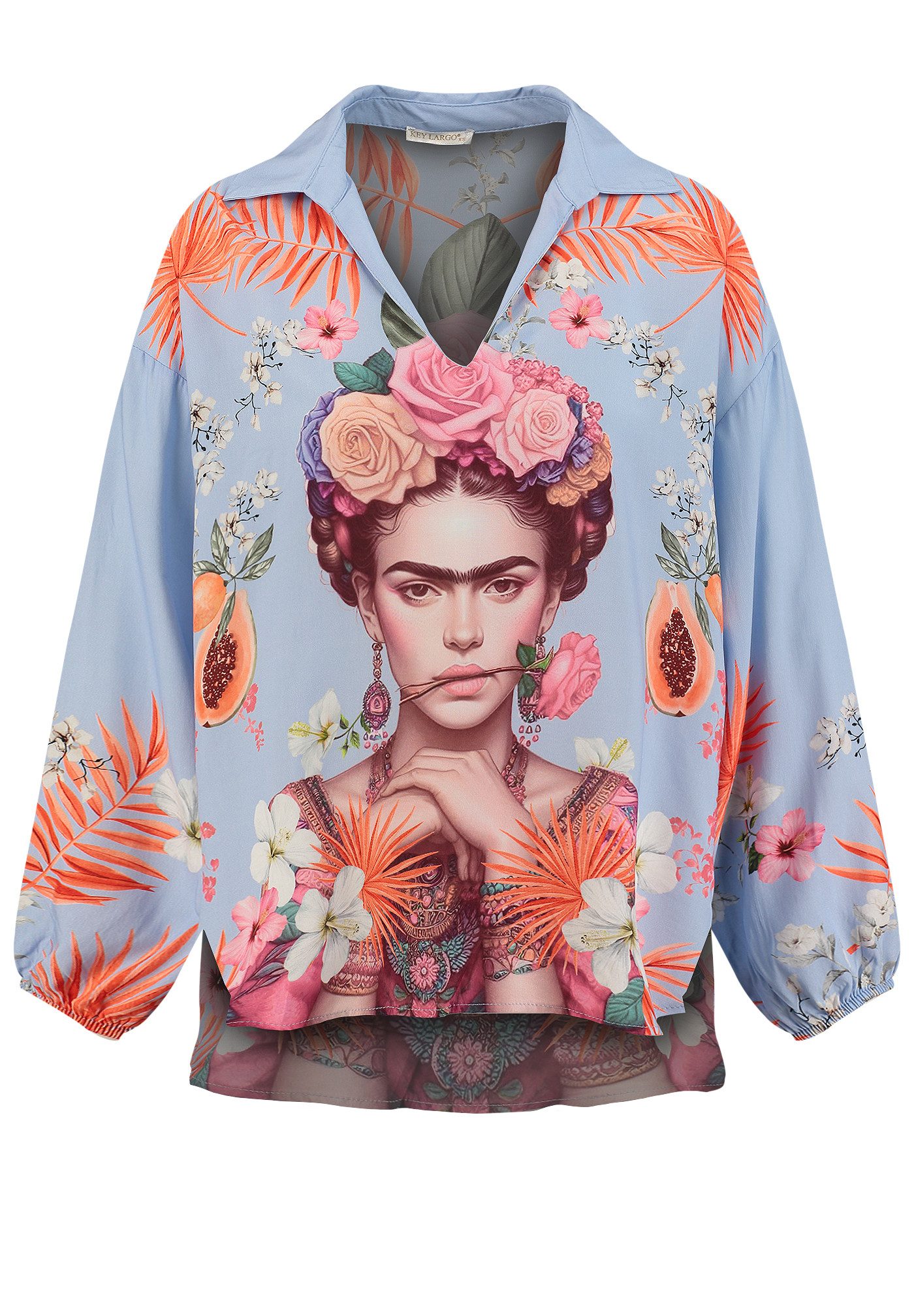 Key Largo Langarmbluse WB GALLERY v-neck (1-tlg)