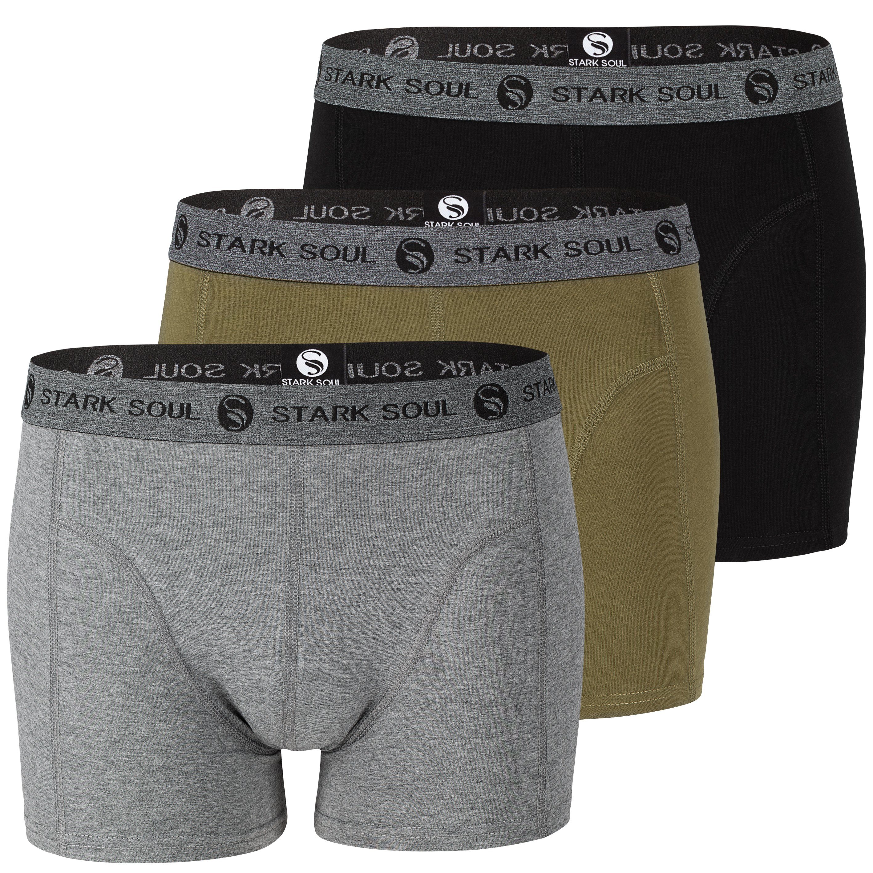 Pack, weiche Retroshorts, Stark Boxershorts Trunks Soul® 3er-Pack Gemischt Baumwolle - 3er Herren Boxershorts,